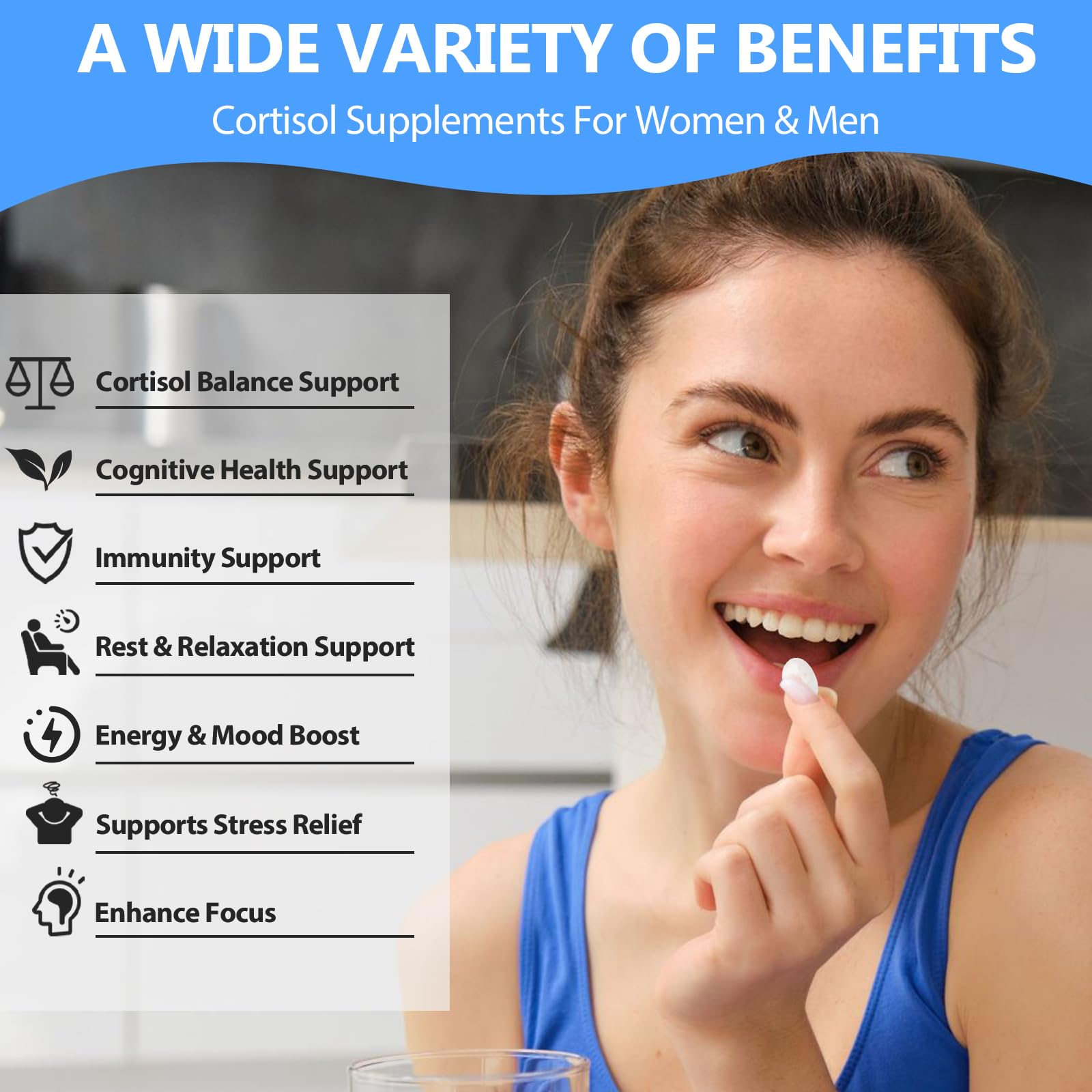 SCOLA Cortisol Supplement for Women and Men with Magnesium, Ashwagandha/L-Theanine, Cortisol Detox Manager, Cortisol Reducer Supports Relaxation & Calm, Mood, Sleep, 120 Count SCOLAAu supplements