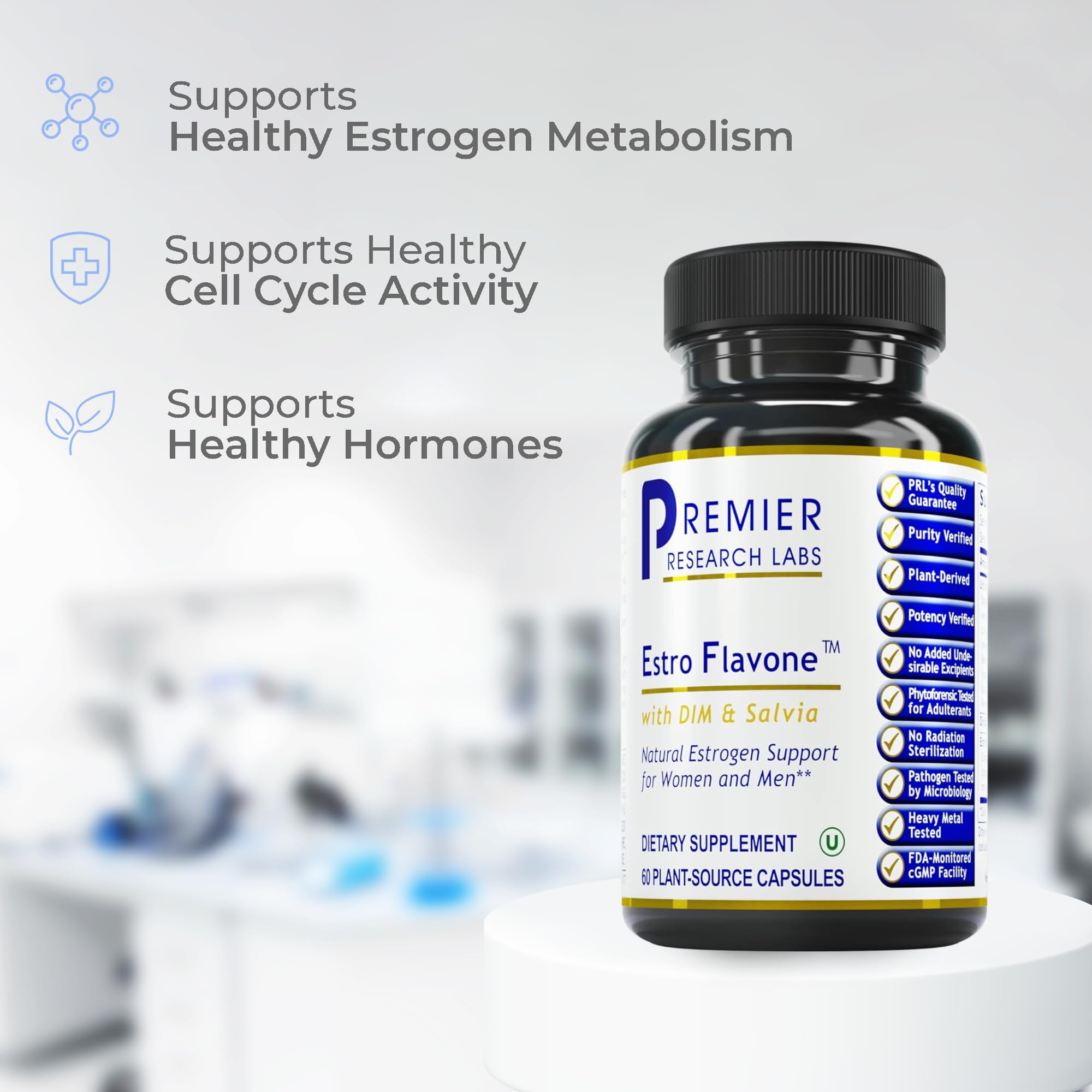 Premier Research Labs Estro Flavone - DIM Supplement, DIM Complex, DIM for Men & Women, Diindolylmethane Estrogen Support, Hormone Balance Support - 60 Vegetarian Capsules Premier Research LabsAu supplements