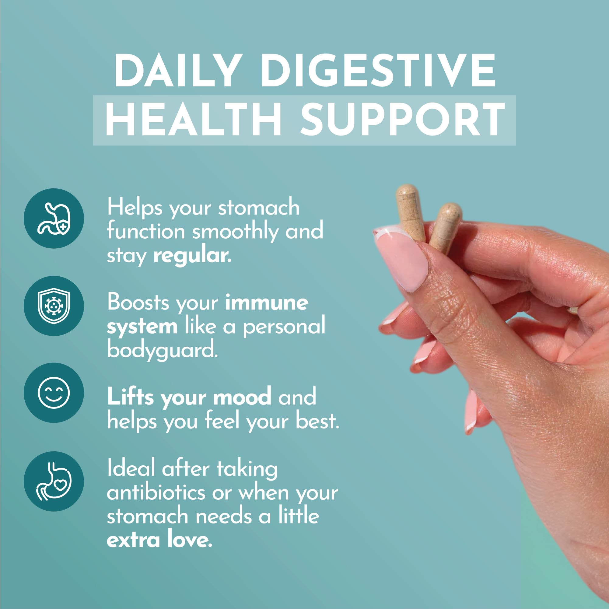 VITASEI Happy Flora, Probiotic Supplement 170 Billion CFU for a Healthy Gut Health with enzymes for Digestion, probiotics for Women and Men, 1 Bottle - 60 Capsules VITASEIAu supplements