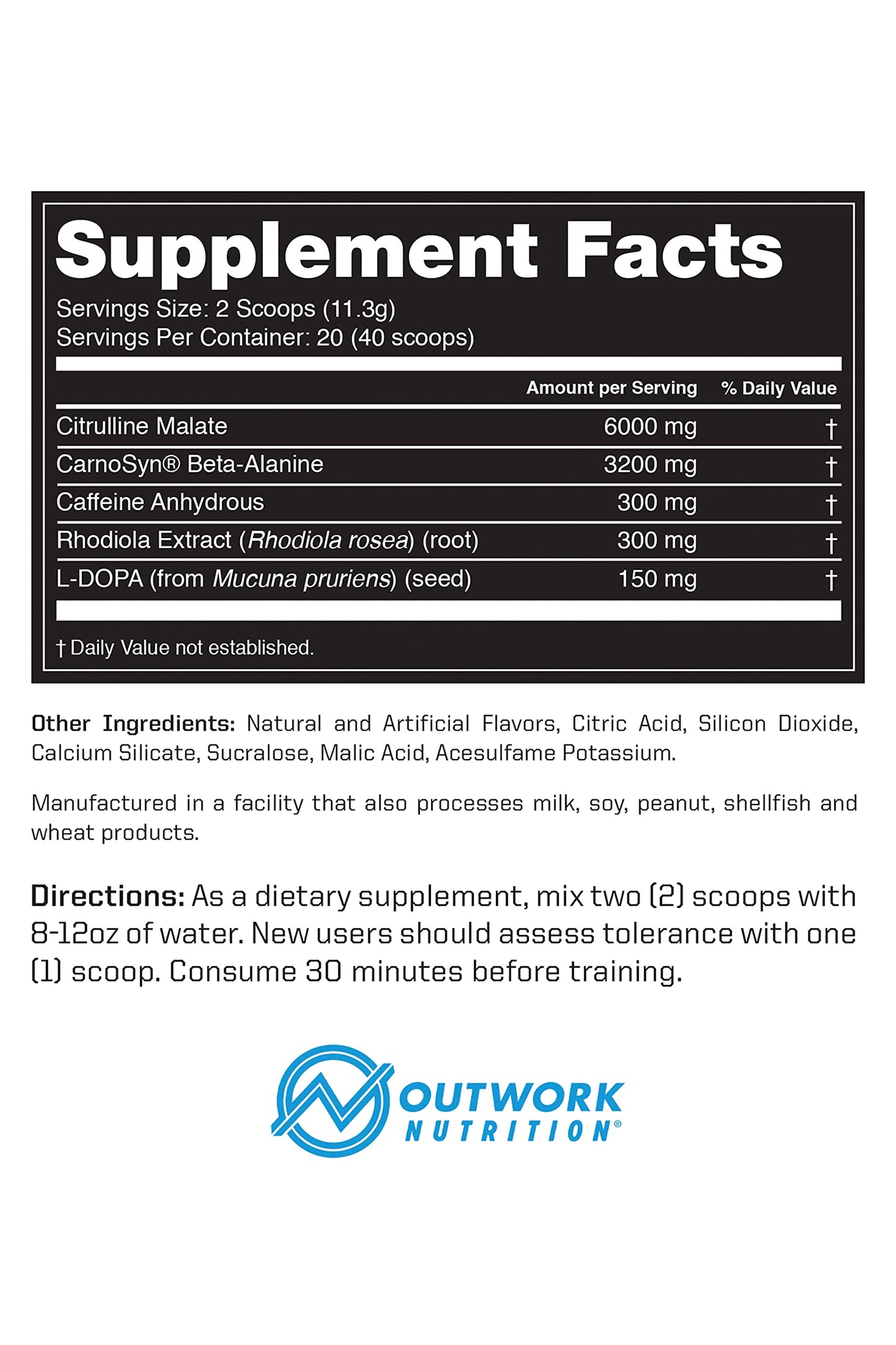 Outwork Nutrition Pre-Workout Supplement with Nootropics - Energy & Mental Focus Outwork NutritionUS supplements