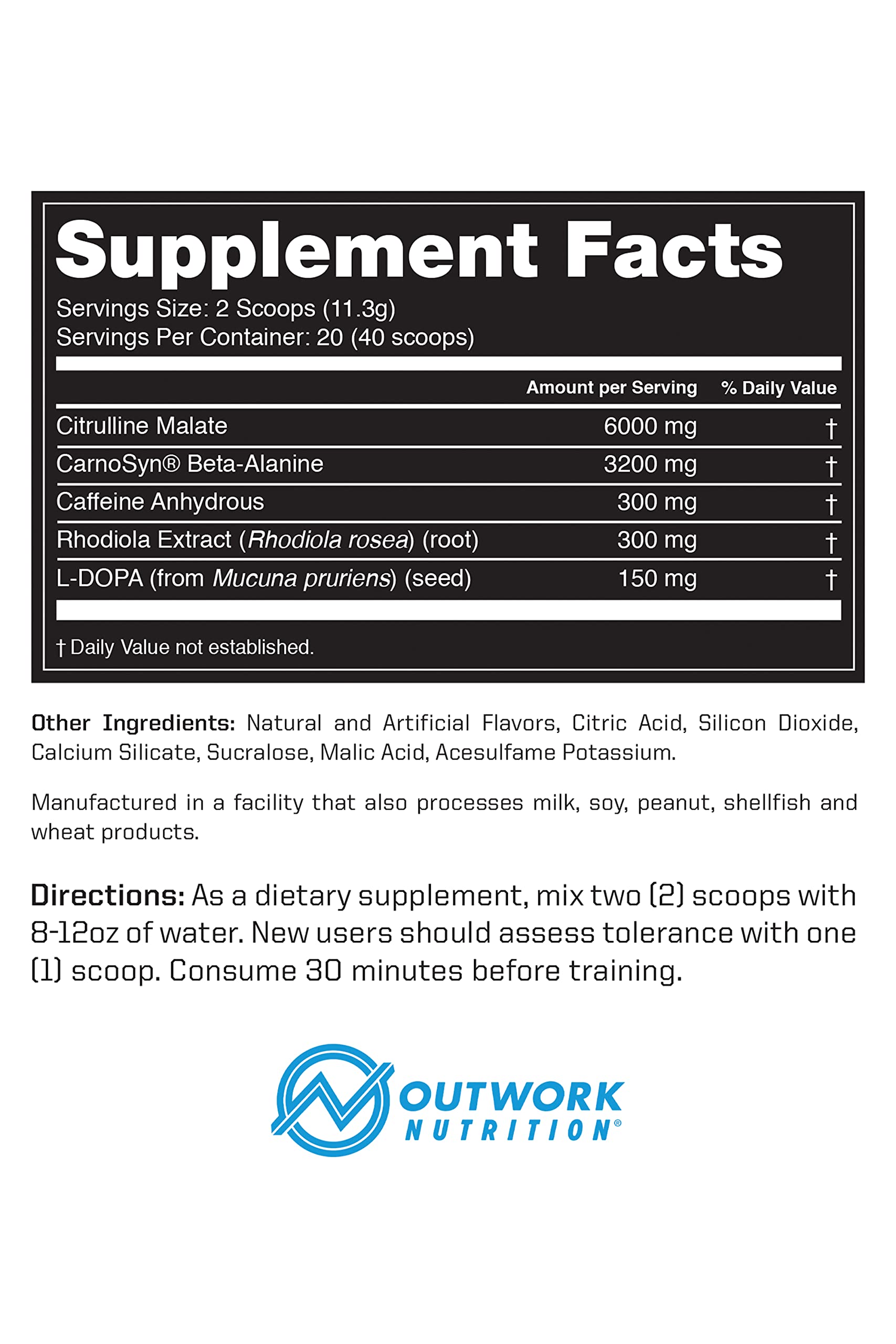 Outwork Nutrition Pre-Workout Supplement with Nootropics - Energy & Mental Focus Outwork NutritionAu supplements