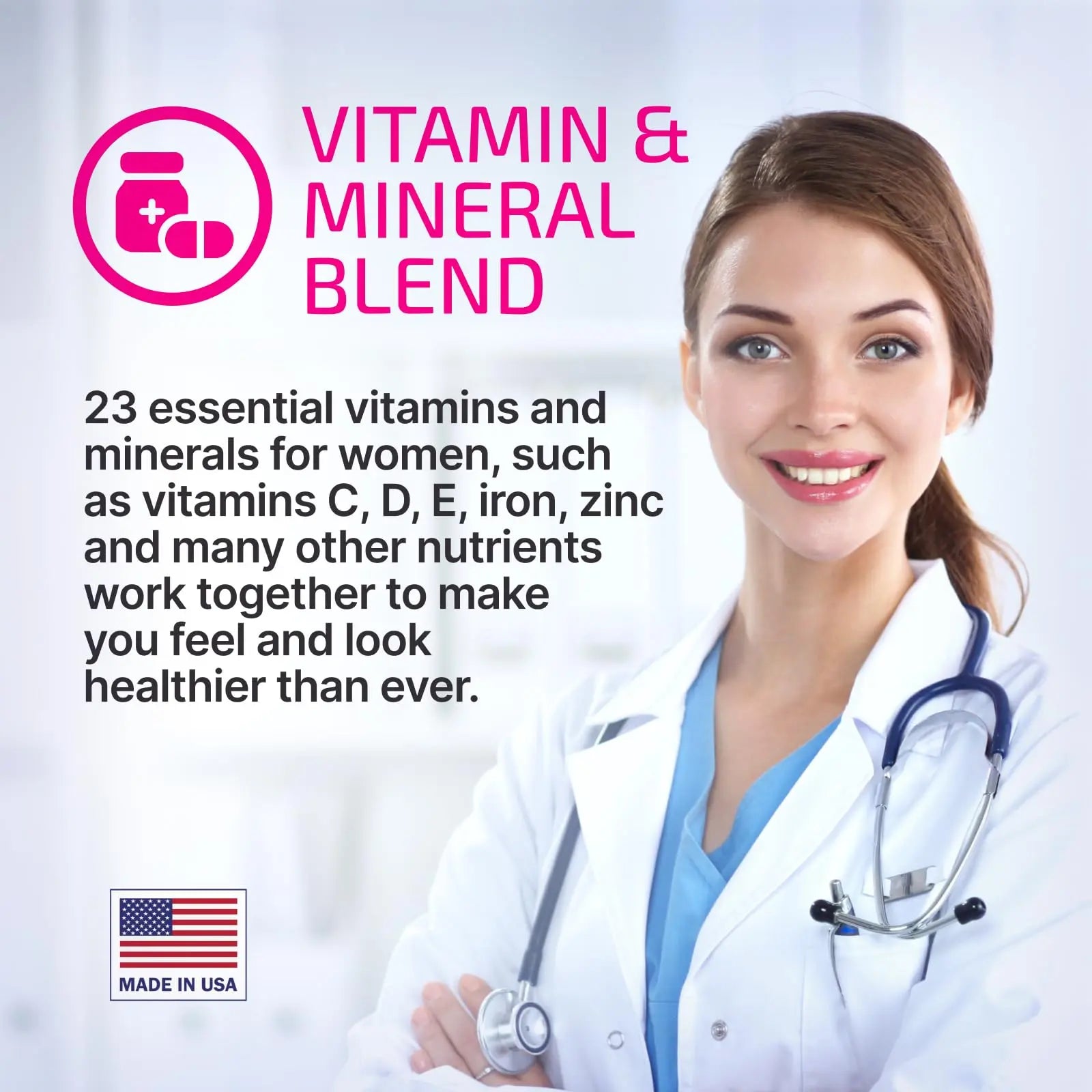 VPLab Ultra Women's Multivitamin Formula - Supplement for Hair, Skin & Nails with Biotin, Iron, Vitamin B, D, C & Zinc, Folate vplab nutritionAu supplements