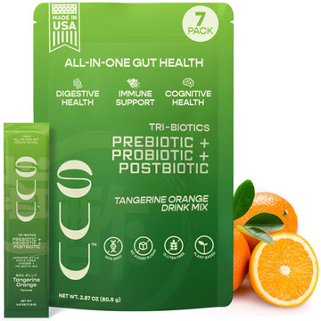 SUU Tribiotics - Prebiotic & Probiotic Drink Mix Packets for Gut Health & Digestive Health | Daily Probiotic, Cutting Mix & Immunity Supplement with Energy Support | Tangerine Orange (7-Pack) SUUAu supplements