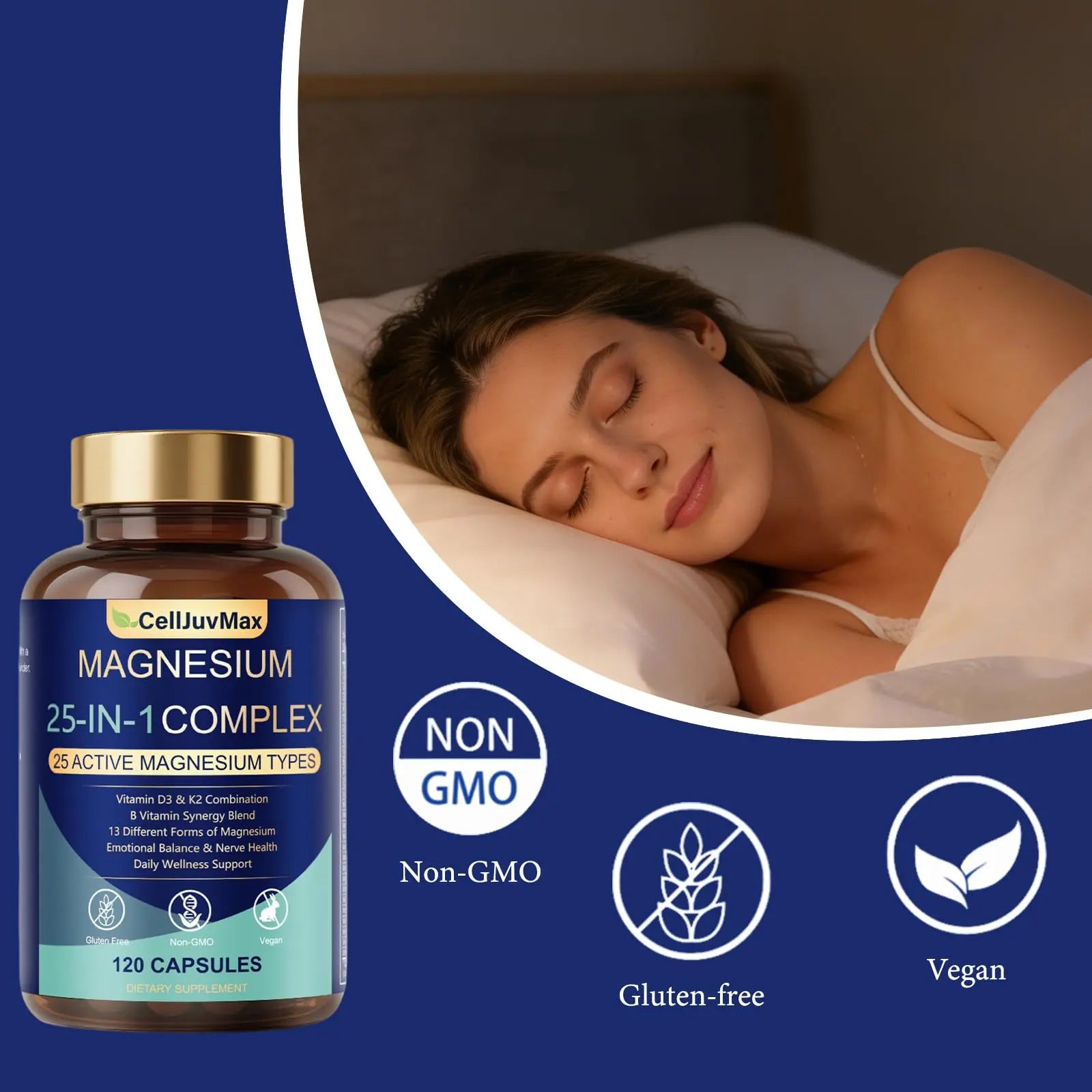 25-in-1 Magnesium Complex | Multi-Form Absorbable Blend for Daily Nutritional Support, 120 Vegan Caps (1) PBZPBZnz supplements