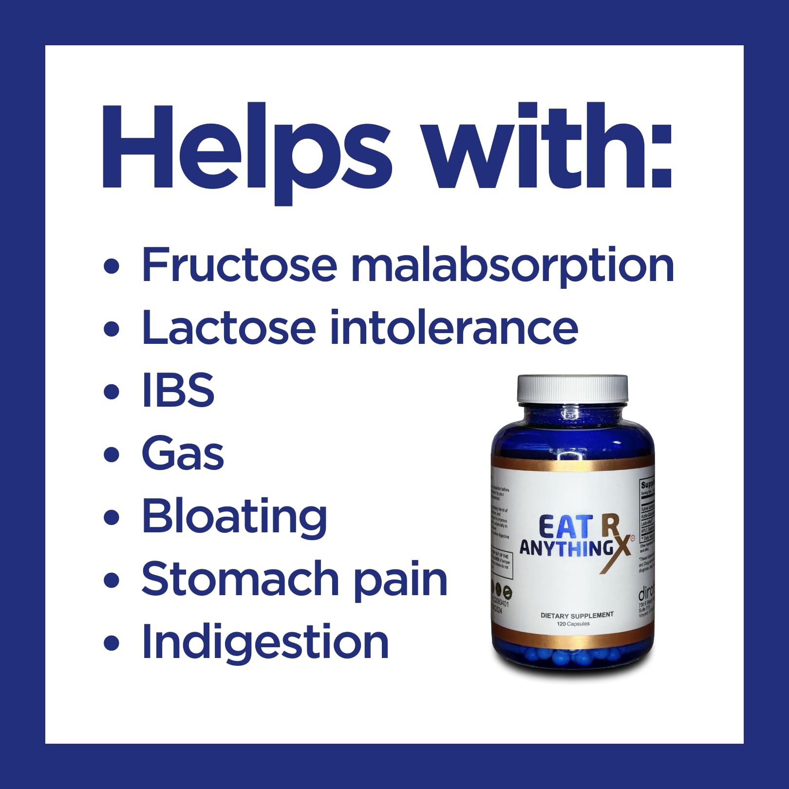 Dirobi Eat Anything Rx Xylose Isomerase Supplement, Digestive Enzymes for Fructose DirobiAu supplements