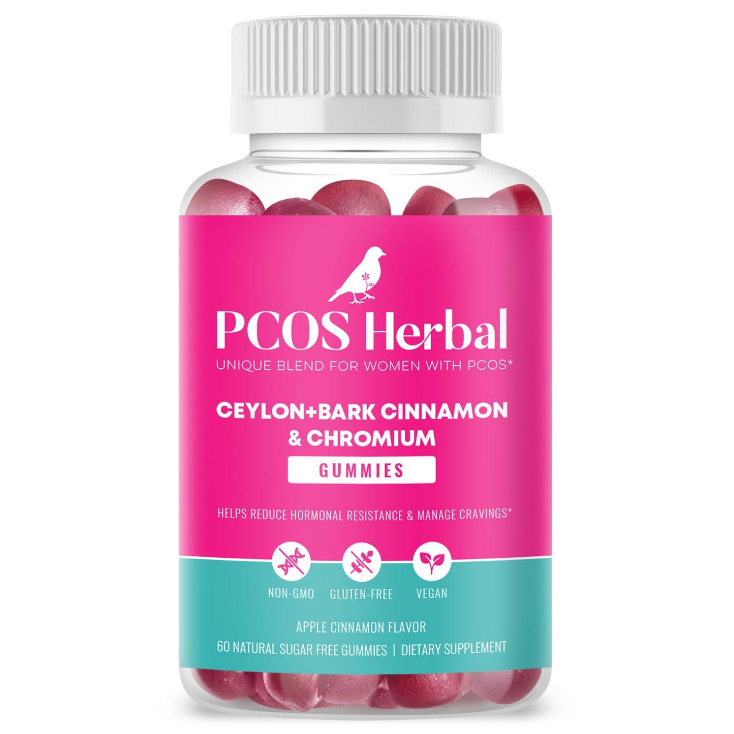 PCOS Herbal Gummies: Manage Cravings and Hormonal Balance; Cinnamon Complex PCOS Herbal TeaUS supplements