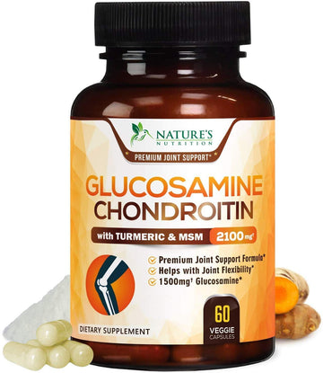 Glucosamine Chondroitin MSM Complex - Joint Support Supplement Turmeric & Boswellia Nature's NutritionUS supplements