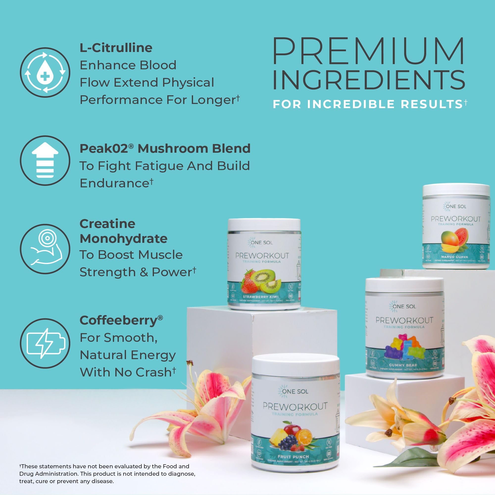 One Sol Pre-Workout for Women, Enhanced Pump & Focus, No Jitters Or Crash, Natural One SolAu supplements