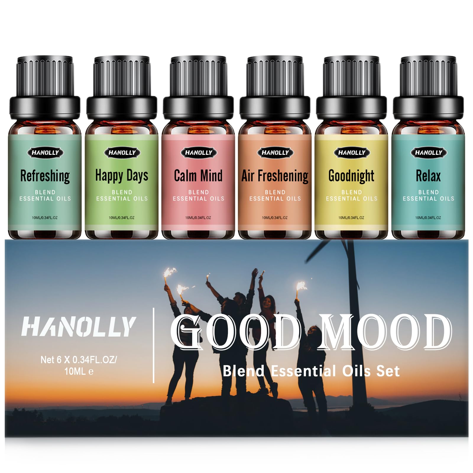 Essential Oils Blend Set, Fragrance Oil Aromatherapy Essential Oils Kit for Diffuser (6x10ML) HanollyAu supplements