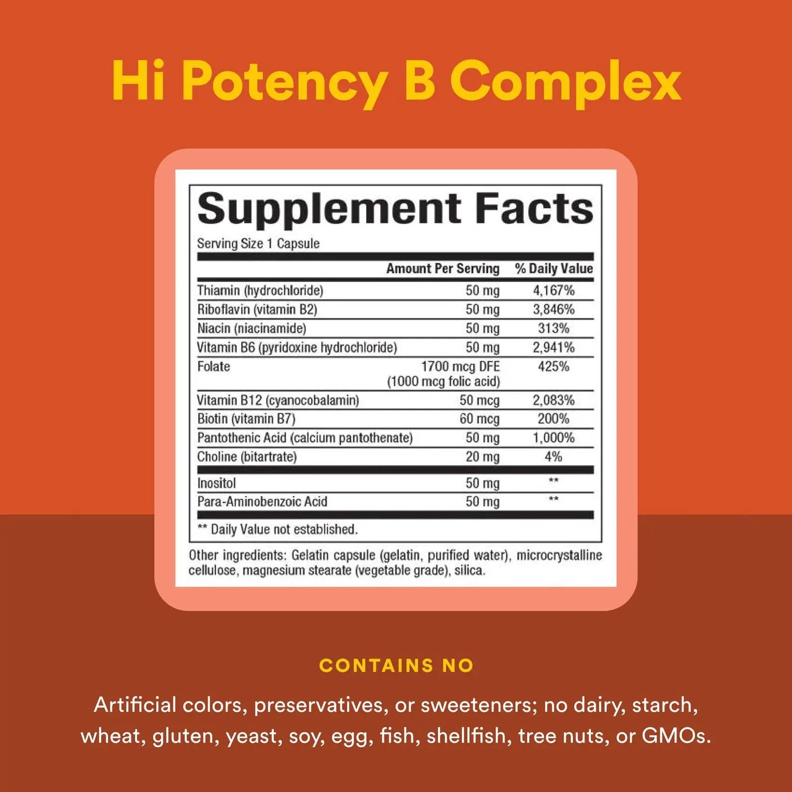 Natural Factors Hi Potency B Complex, 50 mg, 90 Capsules Natural FactorsAu supplements
