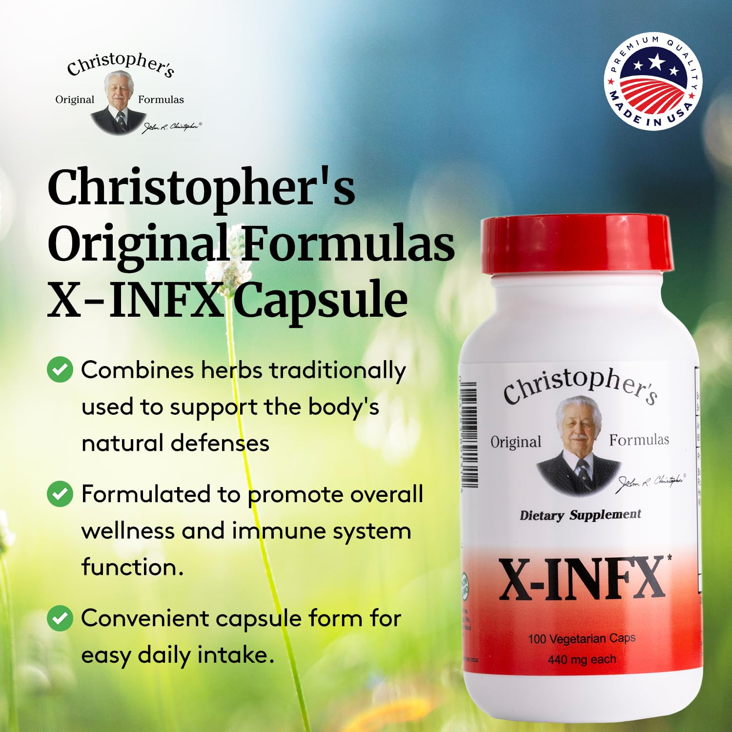 Christopher's Original Formulas X-INFX Formula, Natural Immune Support, 2 Pack, 100 Caps Each Christopher's Original FormulasAu supplements