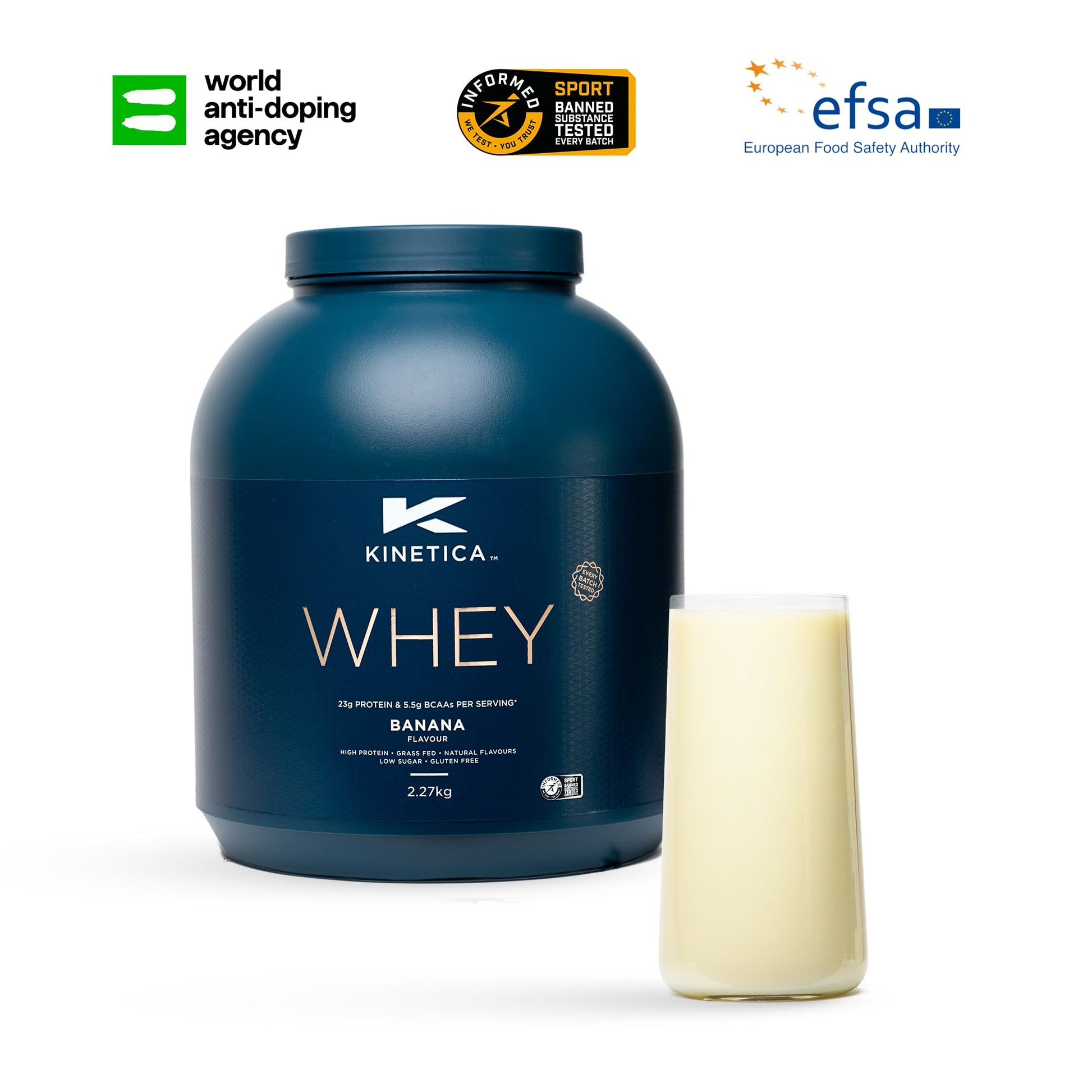 Kinetica Banana Whey Protein Powder | 2.27kg | 23g Protein per Serving | 76 Servings KineticaAu supplements