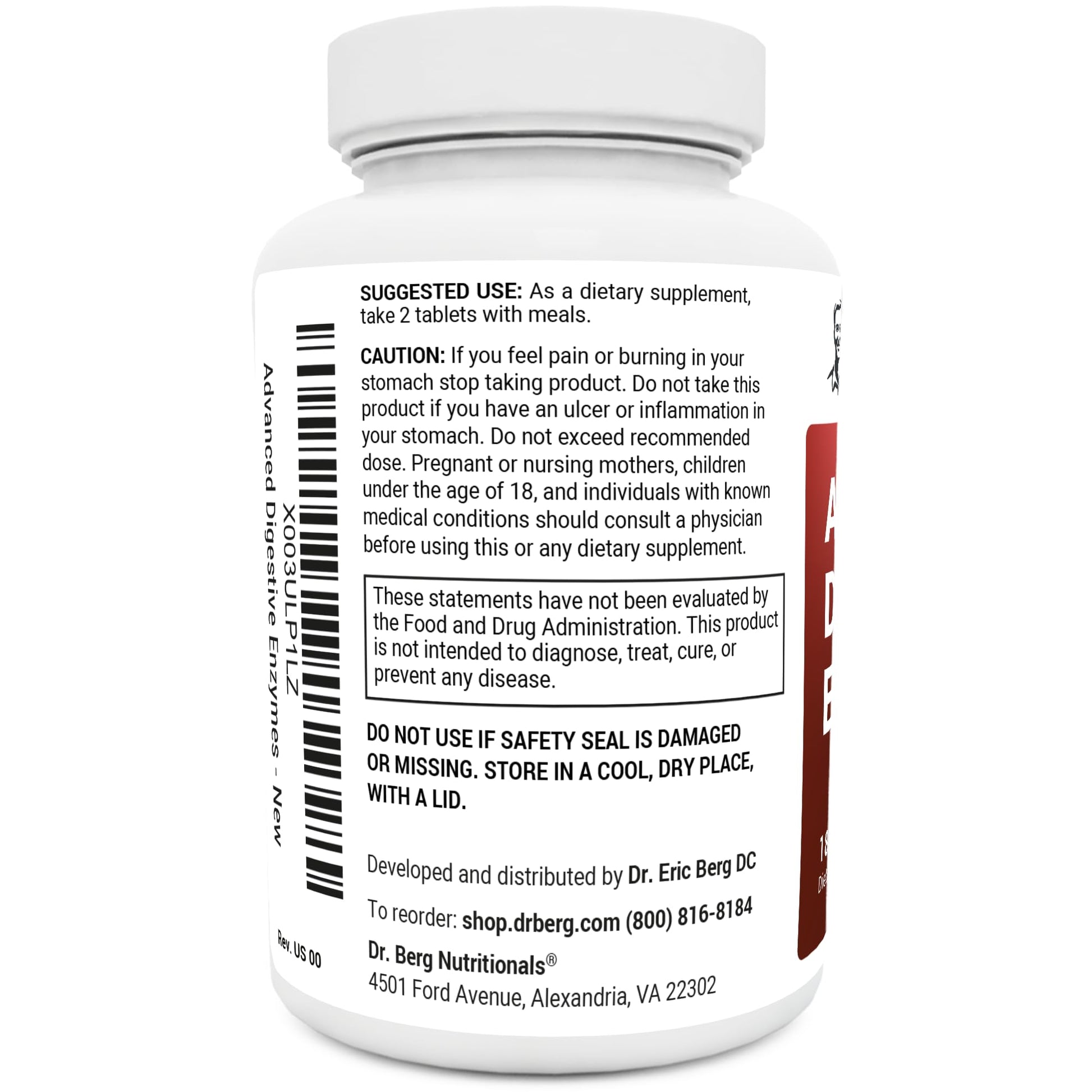Dr. Berg Advanced Digestive Formula with Apple Cider Vinegar - Includes Digestive Health Dr. Berg NutritionalsUS supplements