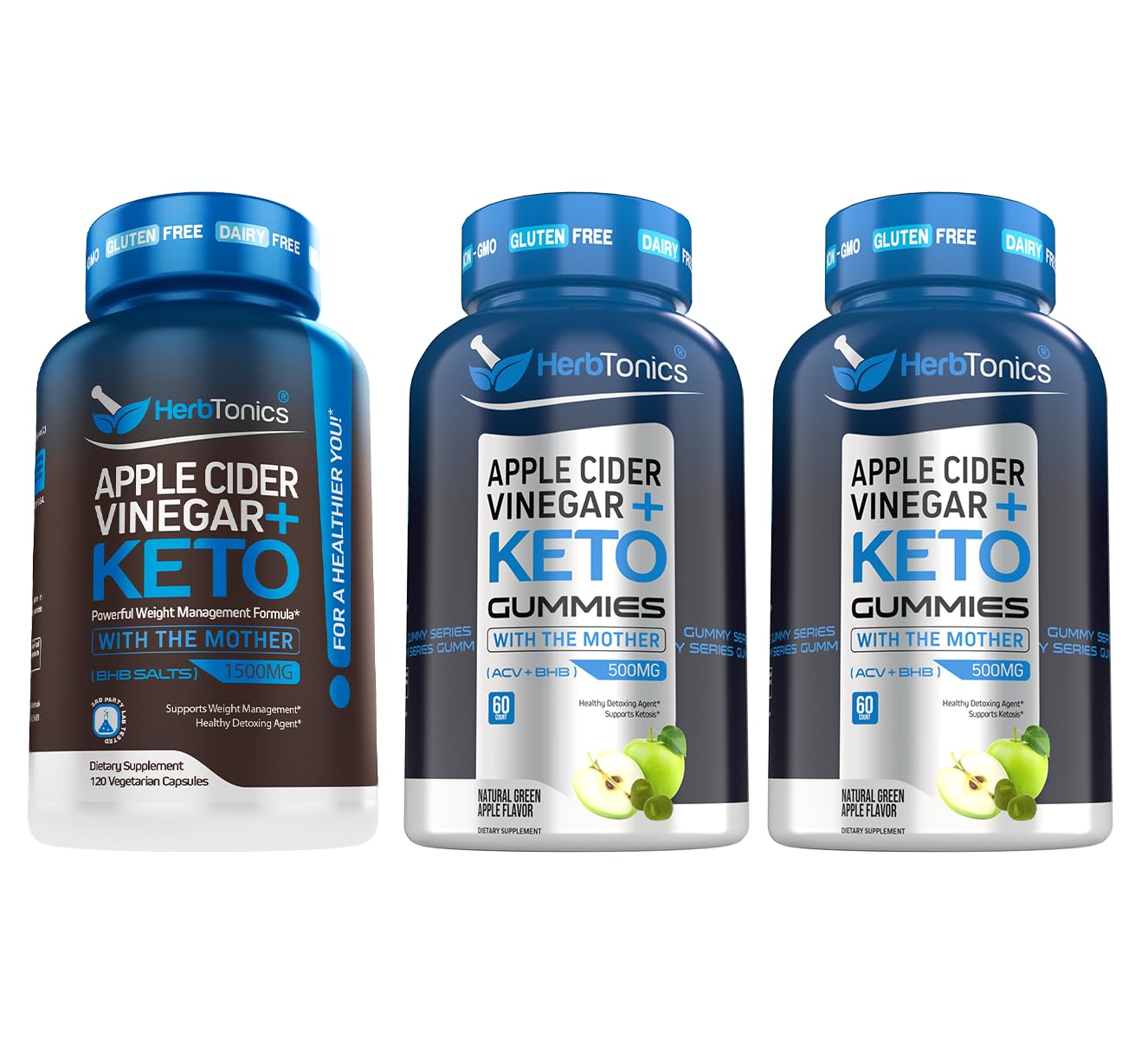 Herbtonics Apple Cider Vinegar Capsules Plus Keto BHB | Fat Burner & Weight Loss Supplement HerbtonicsUS supplements