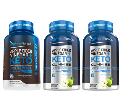 Herbtonics Apple Cider Vinegar Capsules Plus Keto BHB | Fat Burner & Weight Loss Supplement HerbtonicsUS supplements