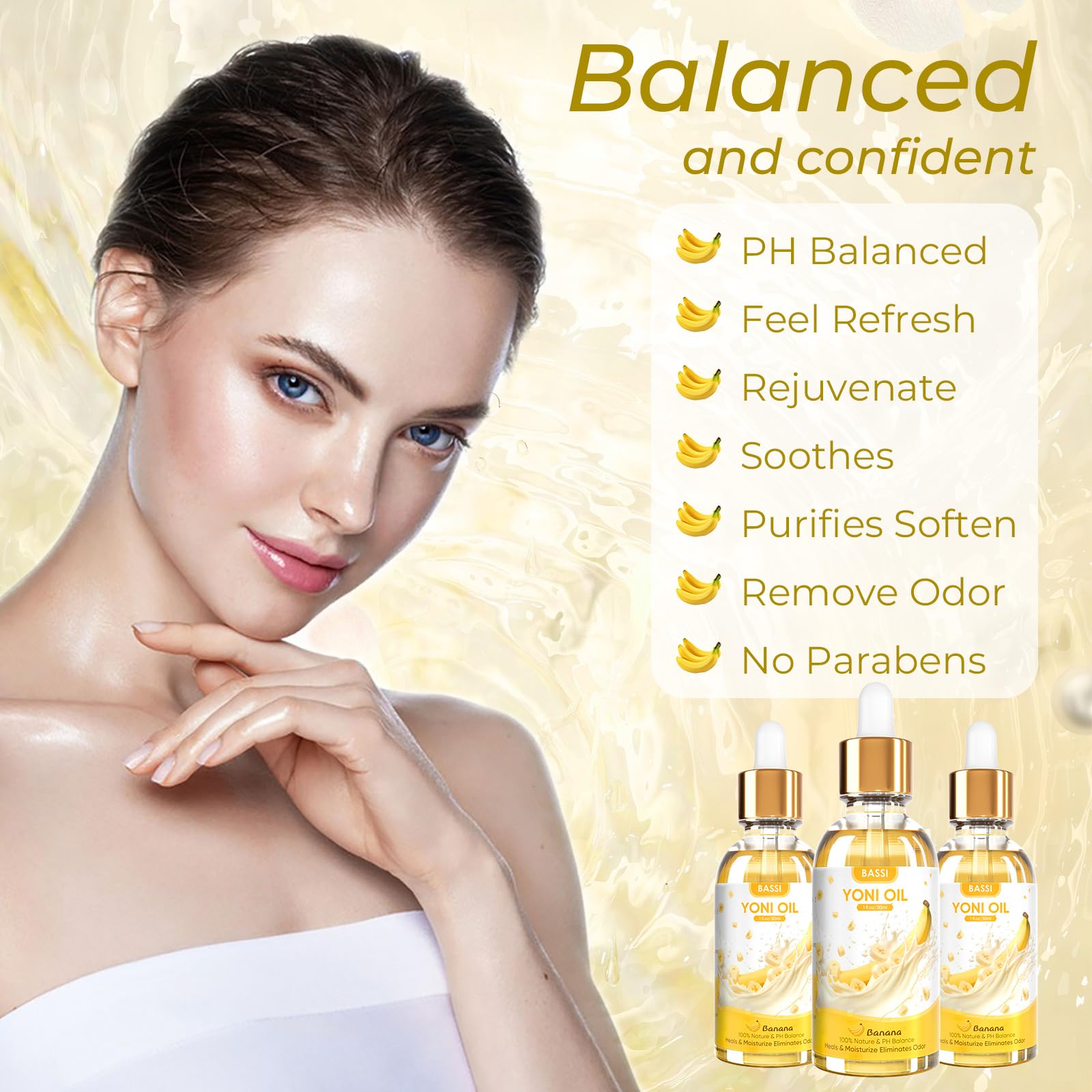 2PCS Yoni Oil Organic Feminine Oil Vaginal Moisturizer - Ph Balance for Women - Feminine Deodorant BASSIAu supplements