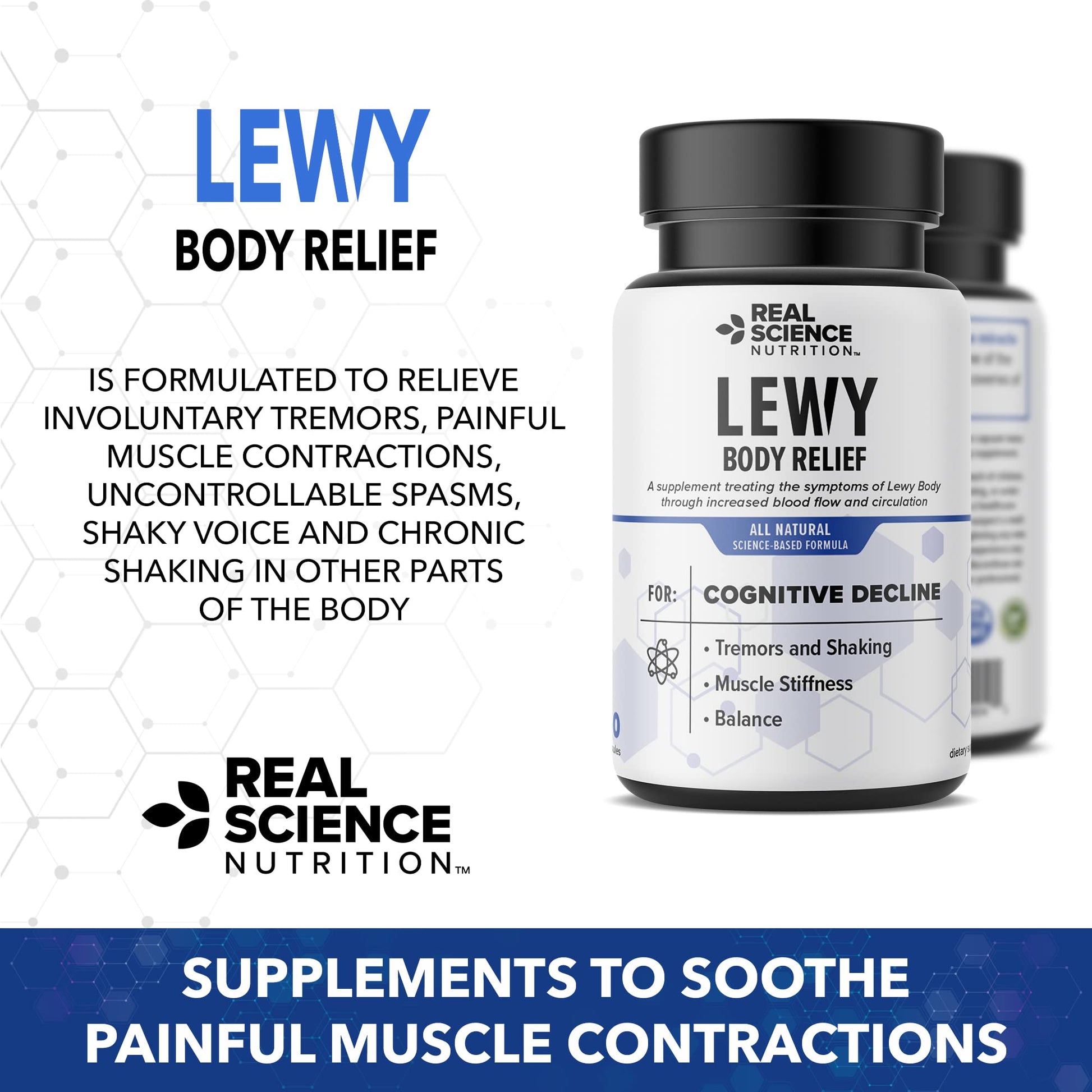 Real Science Nutrition Offers Lew-X - A Nutritional Supplement Formulated for Lewy Body Relief to Support Memory & Clarity, Cognitive Enhancement, Relieve Tremors, Shaking, and Muscle Stiffness, Real Science NutritionAu supplements