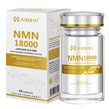 AIDEVI NMN 18000 - Nicotinamide Mononucleotide Supplement with Resveratrol, Stabilized Form & 99% High Purity to Boost NAD+ Levels for DNA Repair Supplement, for Healthy Aging, 60 Capsules AIDEVIAu supplements