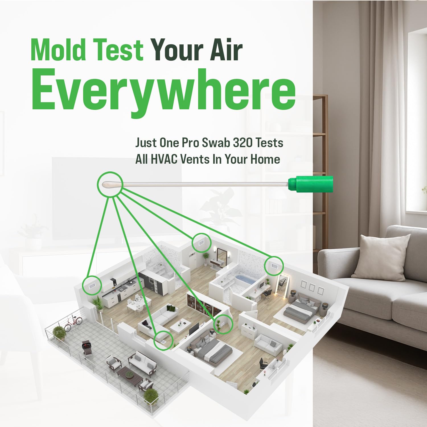 Microbial Mold Test Kit for Home - Indoor Air Quality and Surface Testing - Detects Black Mold, Mildew, and Fungi - Air and Surface Mold Detection Kit with Lab Analysis Included MICROBIAL MAINTENANCEAu supplements