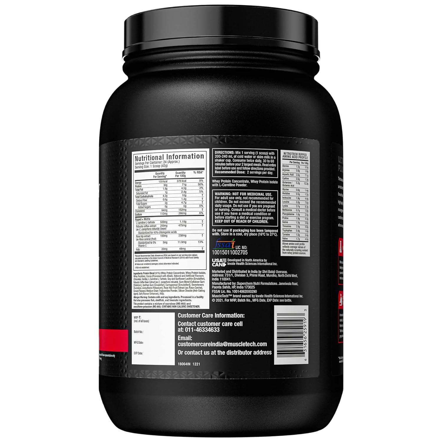 Protein Powder for Weight Loss |MuscleTech Nitro-Tech Ripped |Whey Protein Powder MuscleTechUS supplements