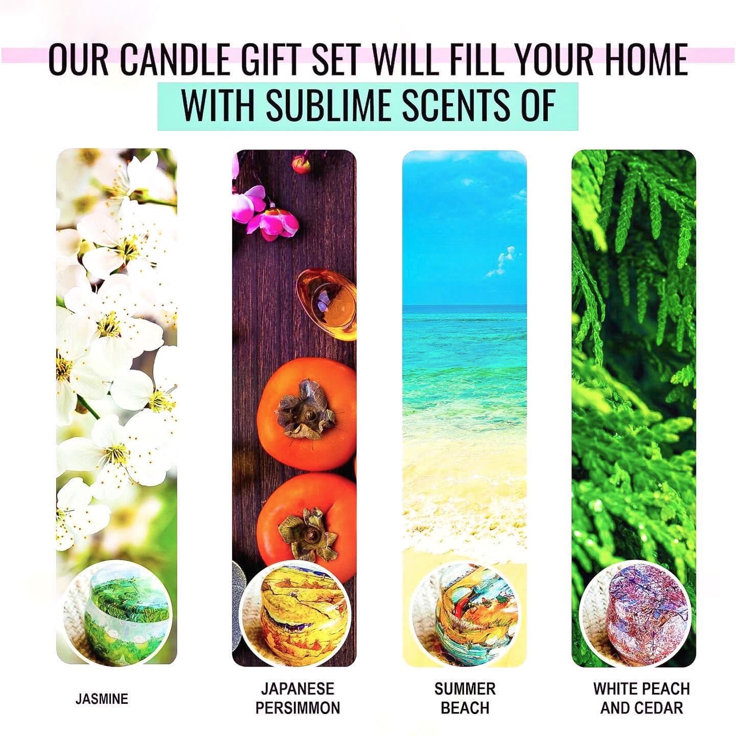 Scented Candles Gift for Women, 4 Pack, Reusable Tin Box, Luxury Candles for Home In His NameAu supplements