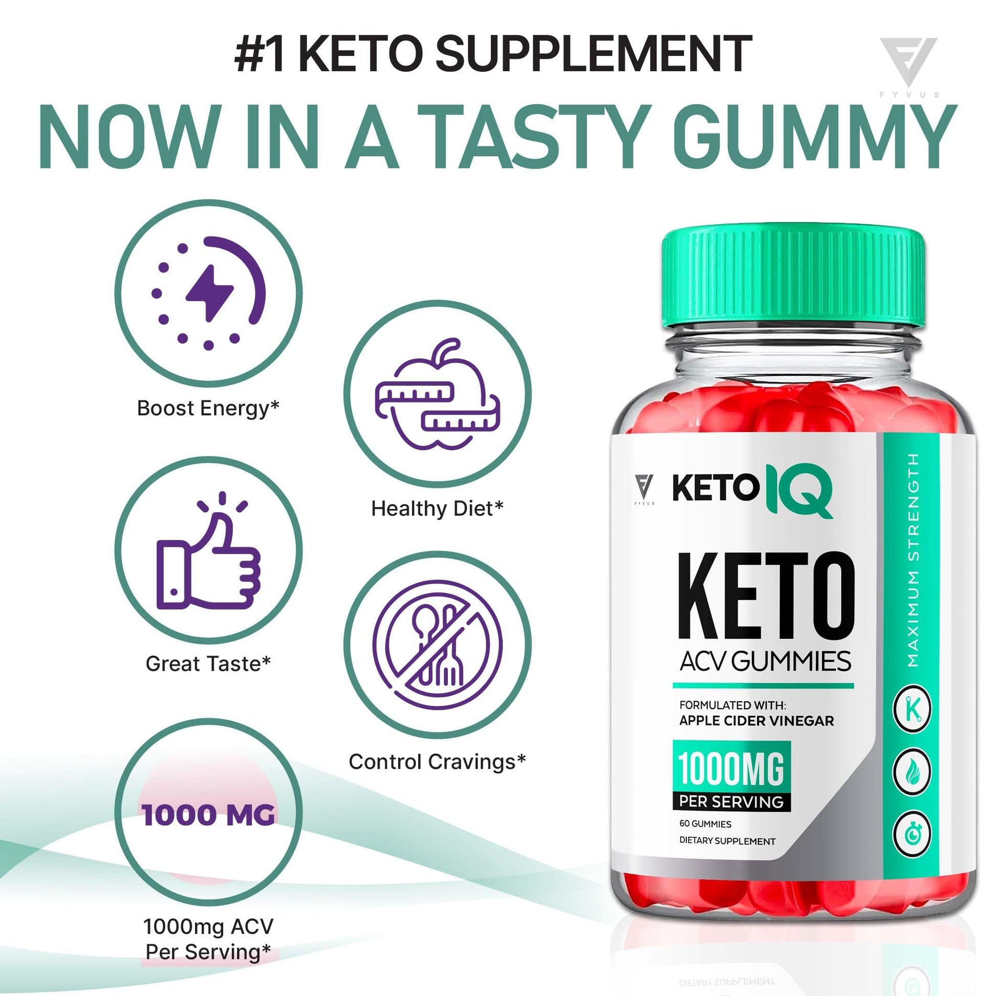 (3 Pack) Keto IQ KetoIQ Keto ACV Gummies, Keto IQ ACV Gummies Advanced Weight Loss FyvusUS supplements