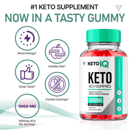 (3 Pack) Keto IQ KetoIQ Keto ACV Gummies, Keto IQ ACV Gummies Advanced Weight Loss FyvusUS supplements