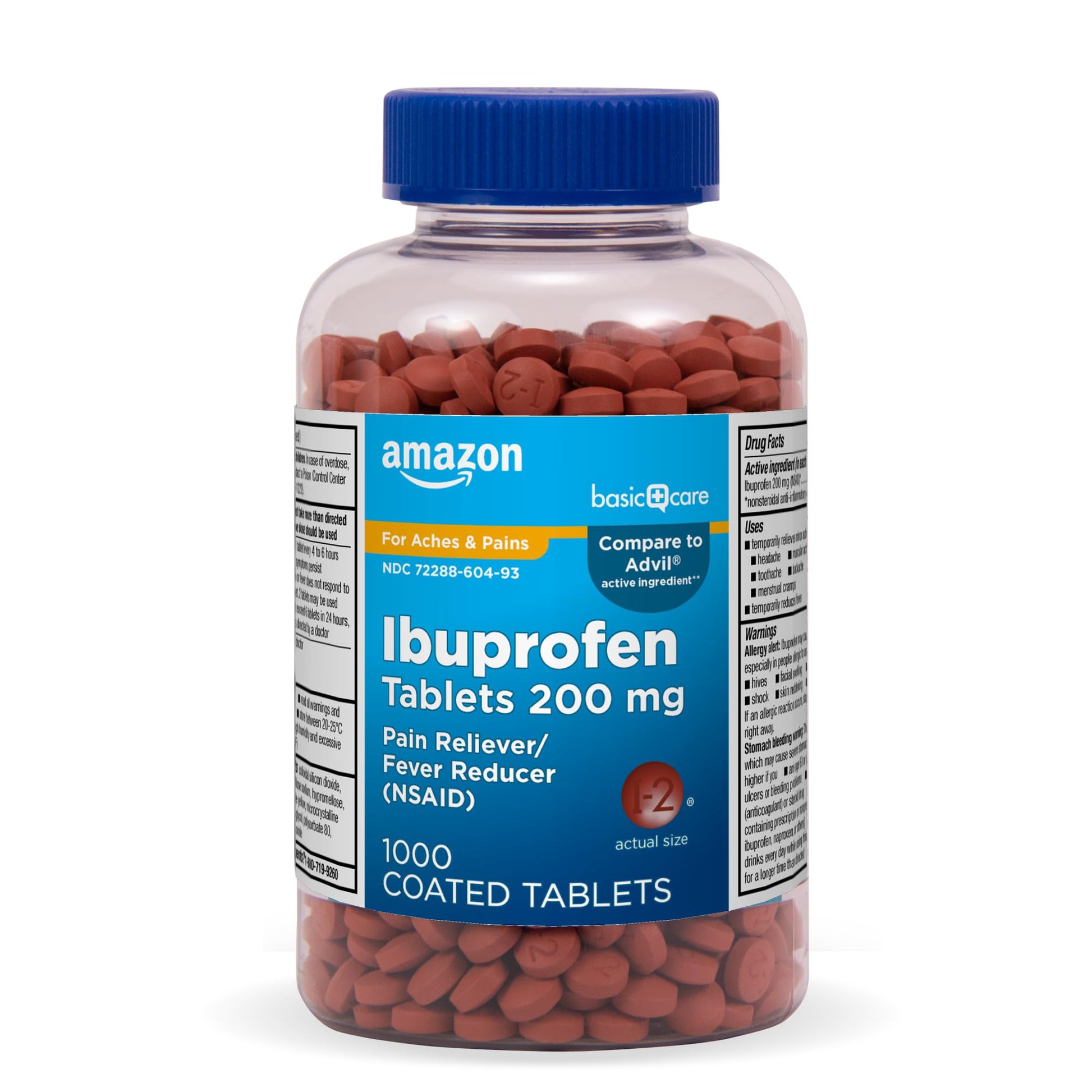 Amazon Basic Care Ibuprofen Tablets, Fever Reducer and Pain Relief from Body Aches Amazon Basic CareAu supplements