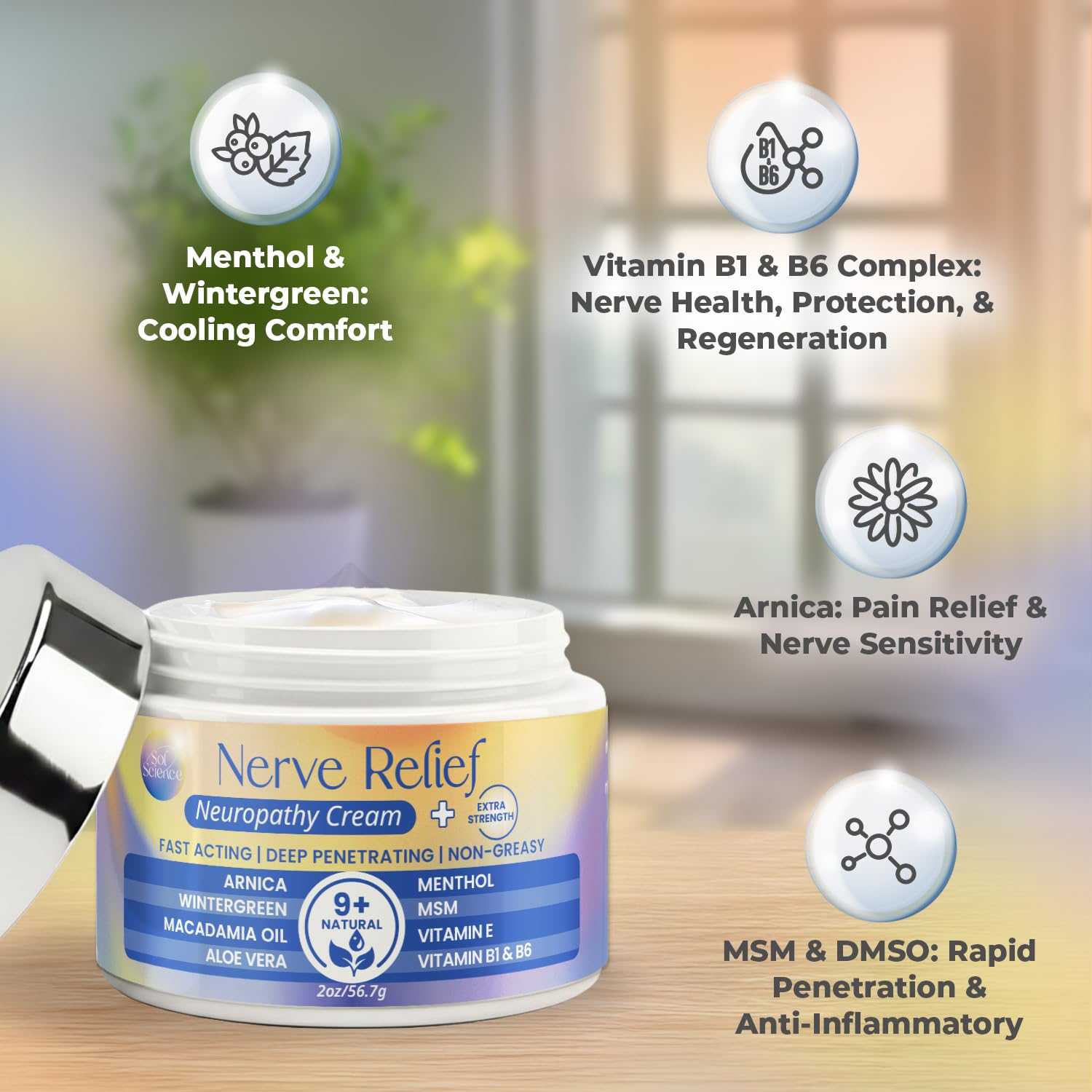 PURPLE CANYON Nerve Pain Relief Cream for Neuropathy – for Feet & Legs | MSM, Arnica, Alpha Lipoic Acid | Fast-Absorbing, Non-Greasy Formula | 2 oz PURPLE CANYONAu supplements