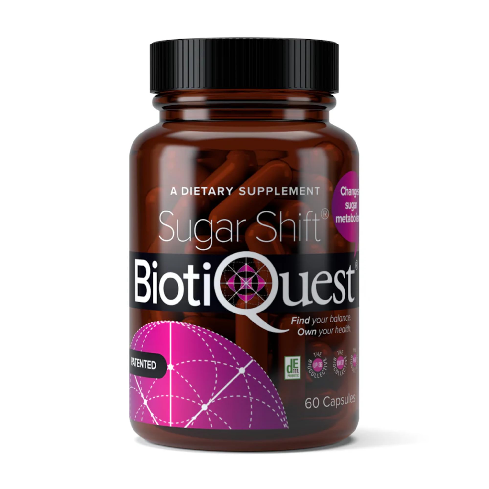 BiotiQuest Sugar Shift Probiotic | Helps Decrease Sugar & Carb Cravings and Supports Digestive Balance | 22 Billion CFU | Non-GMO, Gluten-Free, & Vegan | 60 Servings BiotiQuestAu supplements