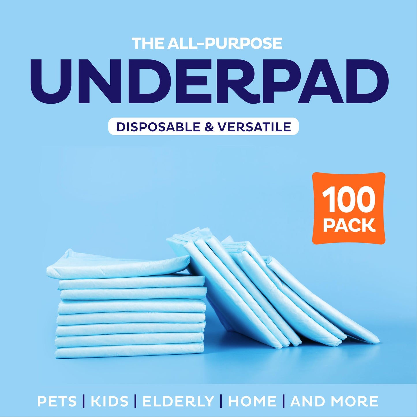 Chucks Pads Disposable [100-Pack] Underpads 17"x 24" Incontinence Chux Stack ManUS supplements