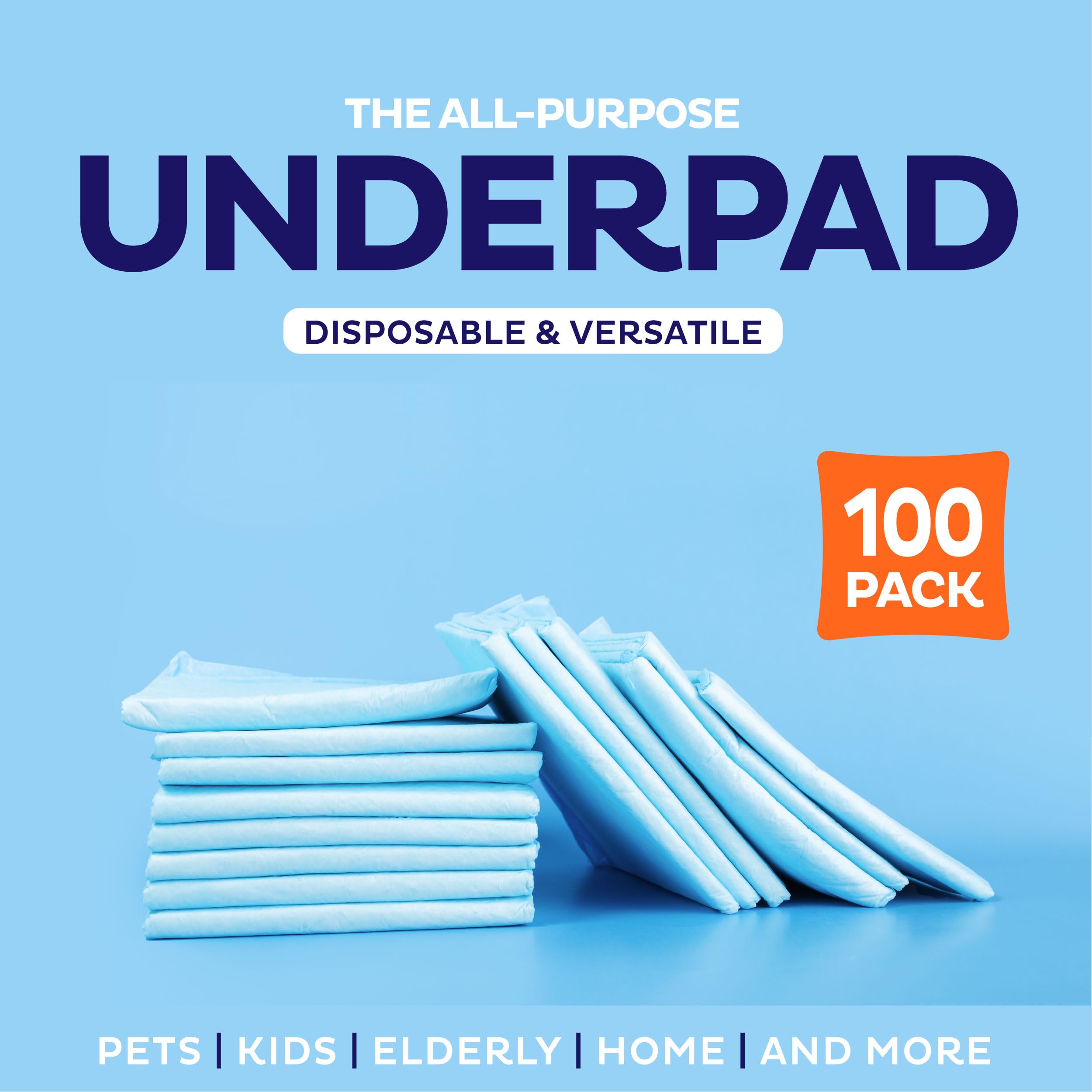 Chucks Pads Disposable [100-Pack] Underpads 17"x 24" Incontinence Chux Stack ManUS supplements