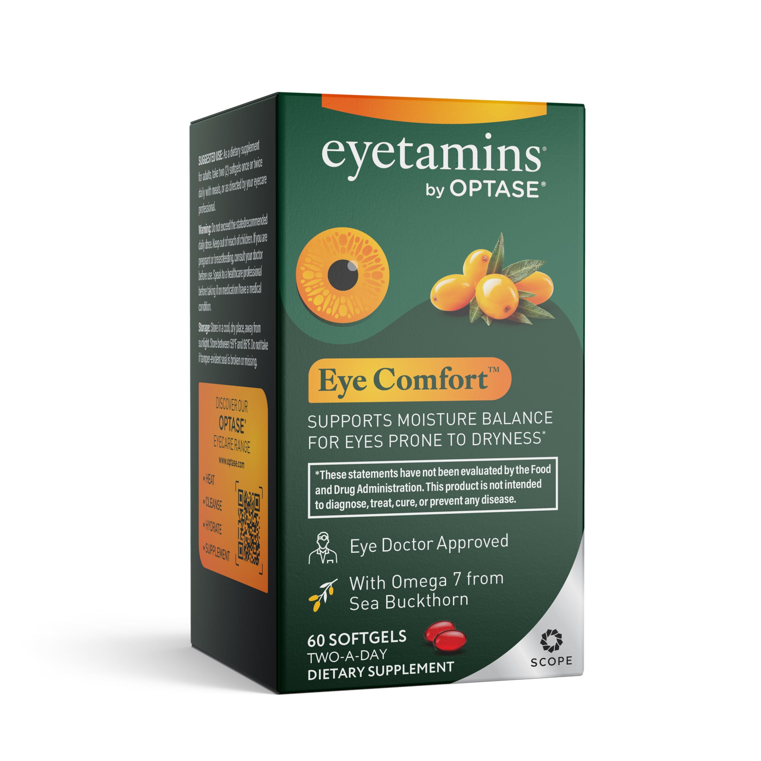 eyetamins® by OPTASE® Eye Comfort™ - 60 Softgels - Eye Doctor Recommended - an Omega-Based Eye Supplement formulated to Support Moisture Balance and Eye Comfort from Within. Plant Based Soft gels. eyetaminsAu supplements