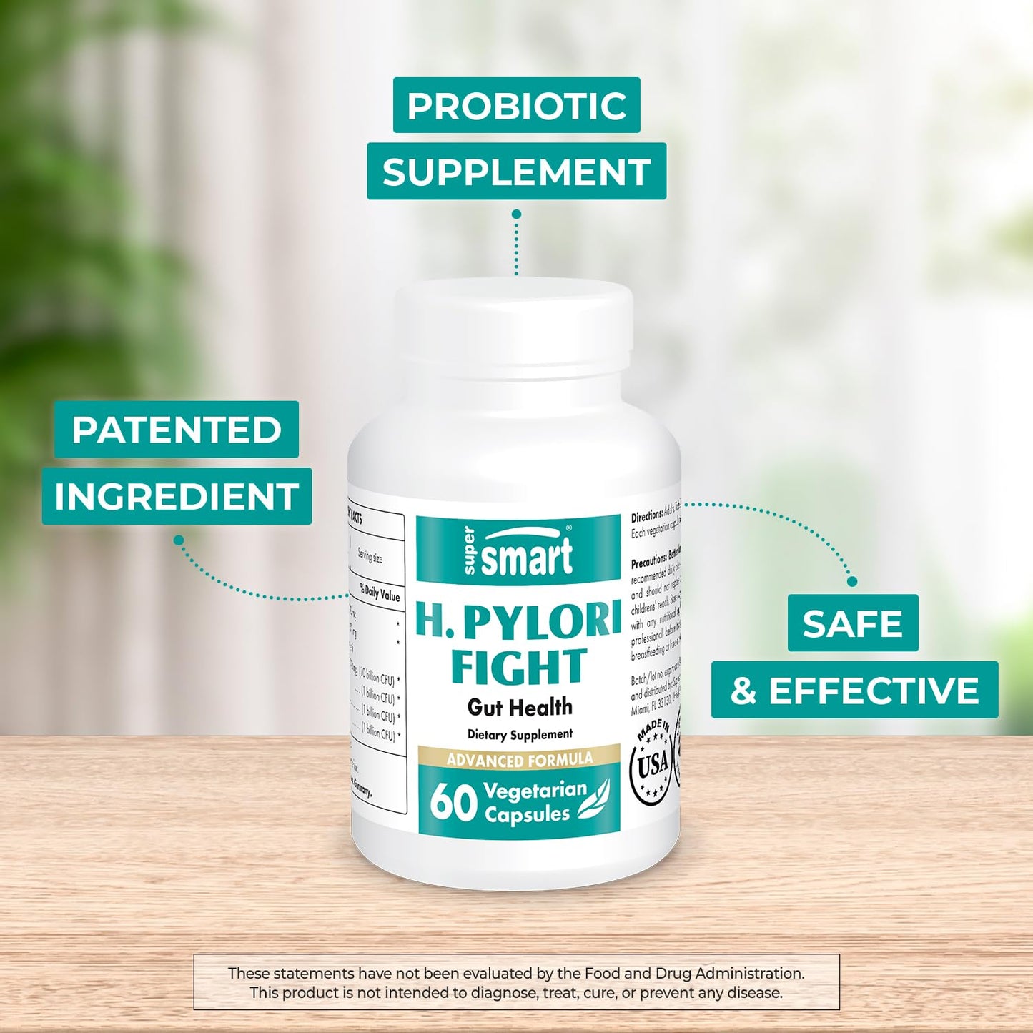 Supersmart - H. Pylori Fight Advanced Formula (Mastic Gum, Probiotics & Prebiotic) SupersmartUS supplements