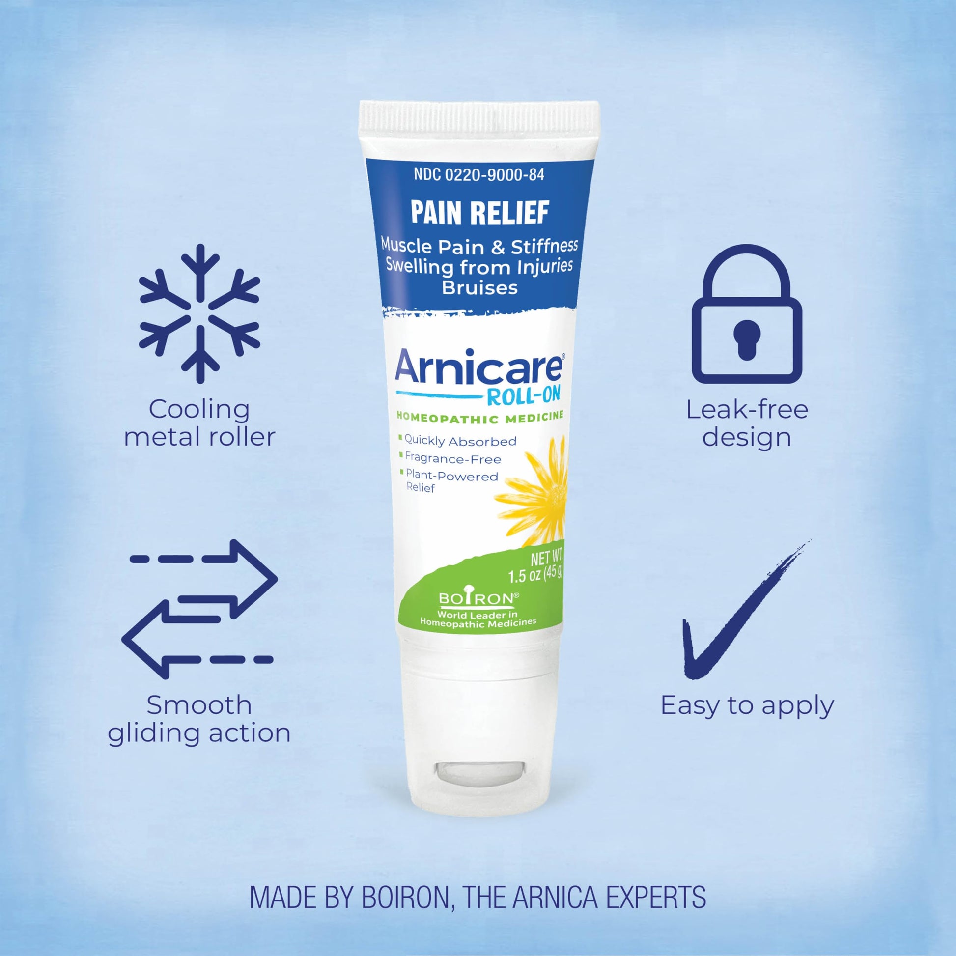Boiron Arnicare Roll-On for Relief of Joint Pain, Muscle Pain, Muscle Soreness, and Swelling from Bruises or Injury - Cooling Metal Roller and Fragrance-Free - 1.5 oz BoironAu supplements