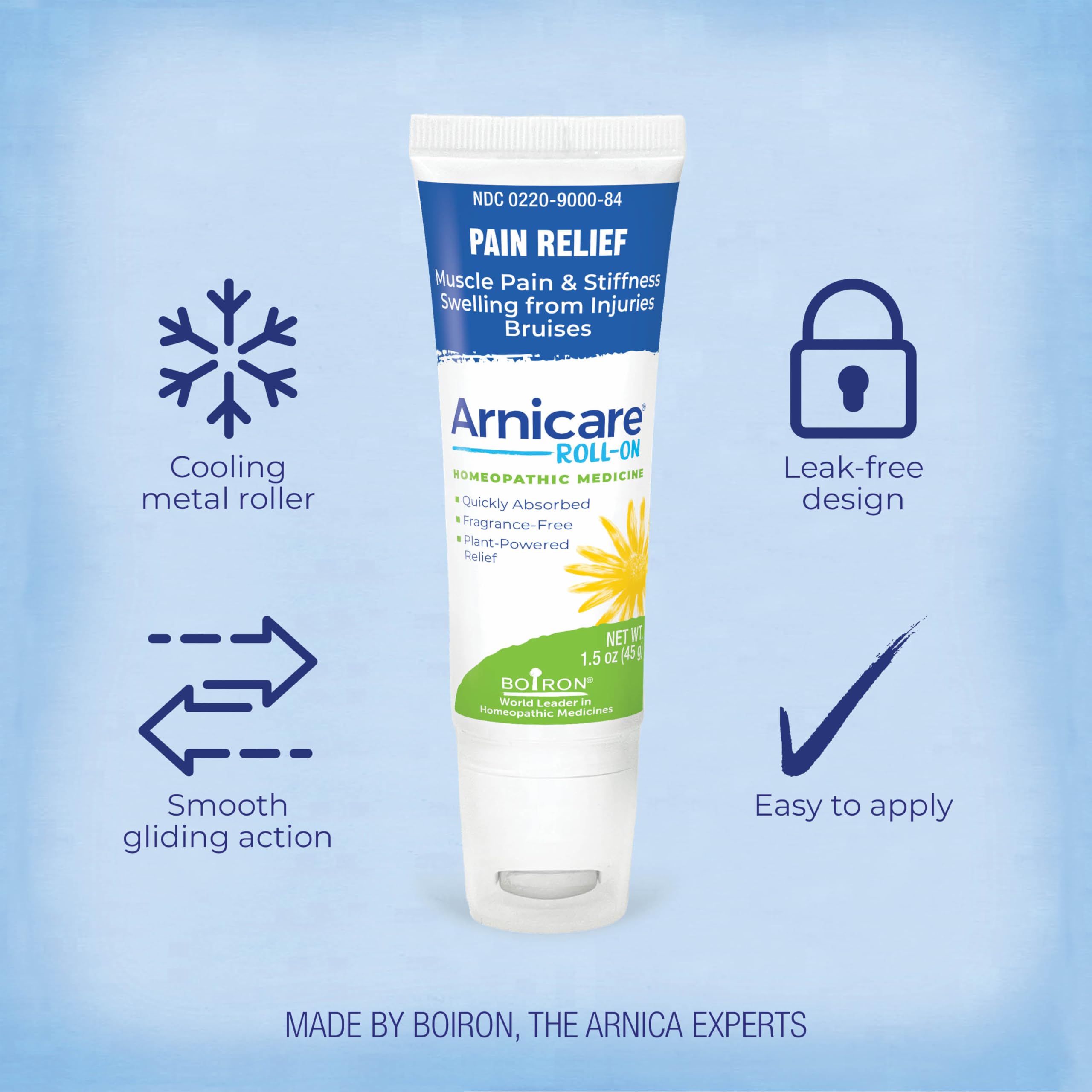 Boiron Arnicare Roll-On for Relief of Joint Pain, Muscle Pain, Muscle Soreness, and Swelling from Bruises or Injury - Cooling Metal Roller and Fragrance-Free - 1.5 oz BoironAu supplements