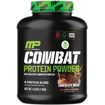 MusclePharm Combat Protein Powder, Chocolate Milk - 4 lb - Gluten Free - 52 Servings Muscle PharmAu supplements