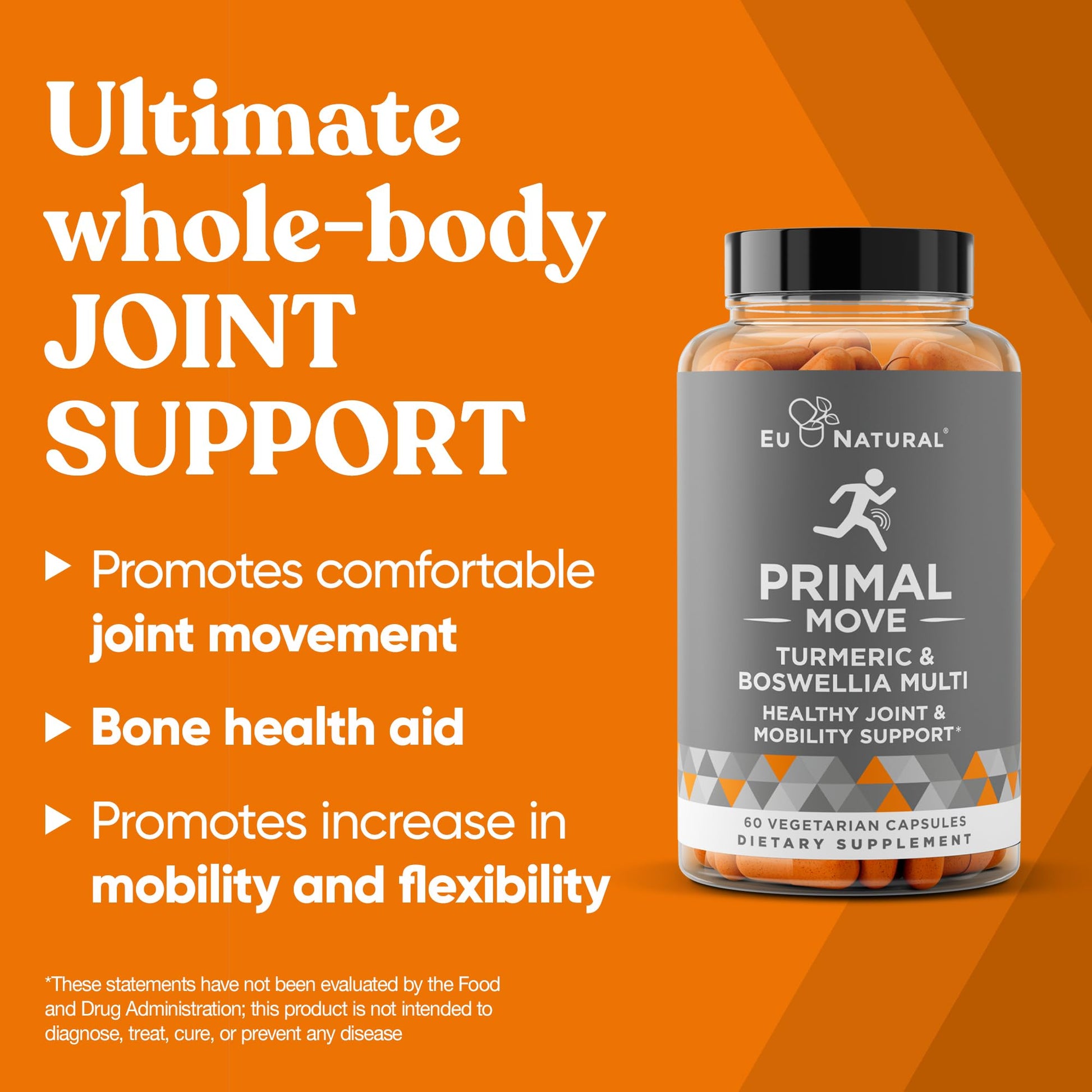 Primal Joint & Mobility Support - Advanced Joint Support Supplement for Women and Men - Turmeric, Boswellia, Ginger and Boron for Whole-Body Flexibility, Joint Health & Comfort - 60 Veg Soft Capsules Eu NaturalAu supplements