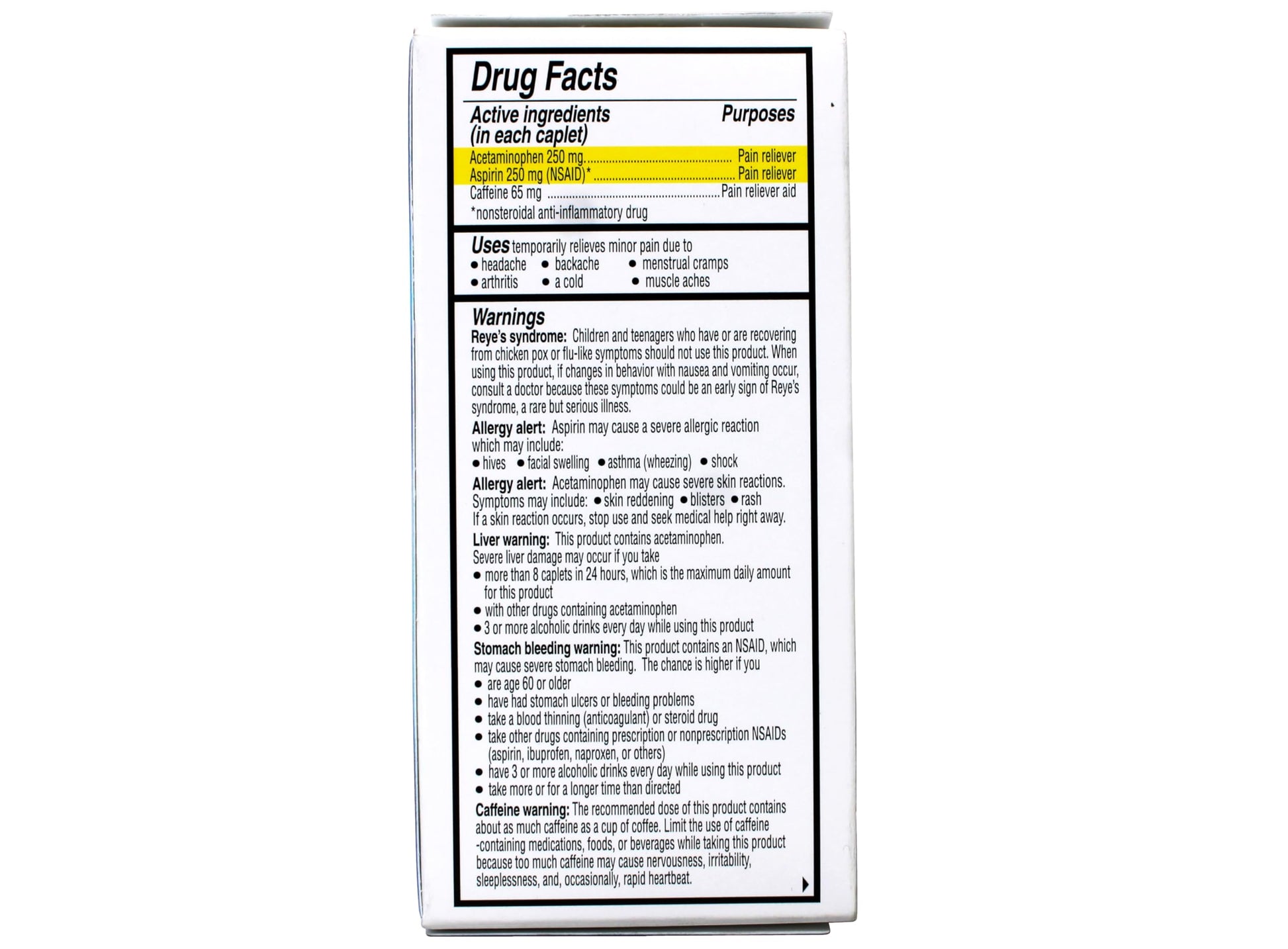 Vanquish Extra Strength Pain Reliever Headache Relief Aspirin Acetaminophen Caffeine 100 Coated Caplets (Pack of 2) VanquishAu supplements