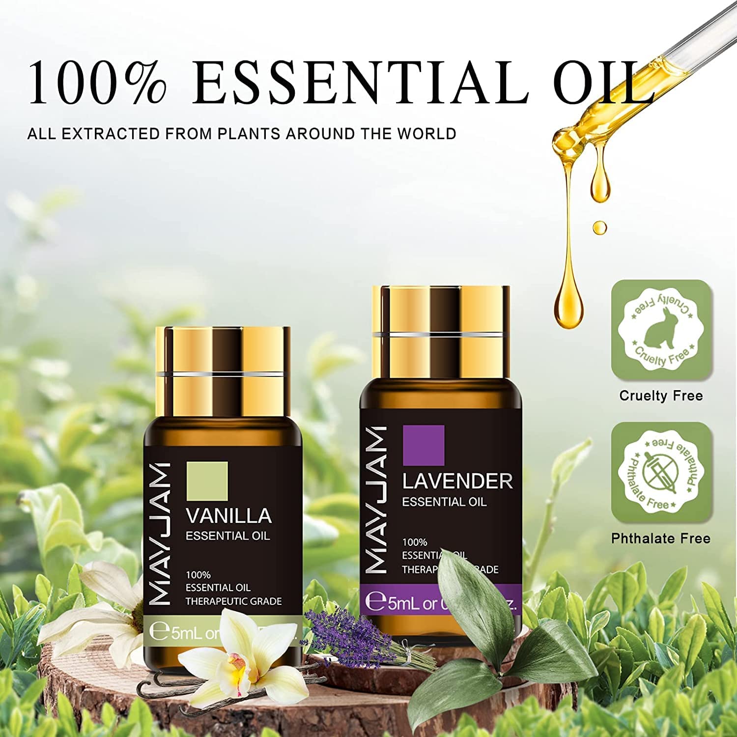 MAYJAM Tea Tree 20 Pcs Pure Essential Oil Gift Set, for Diffuser, Humidifiers, Skin Care, Massage MAYJAMAu supplements