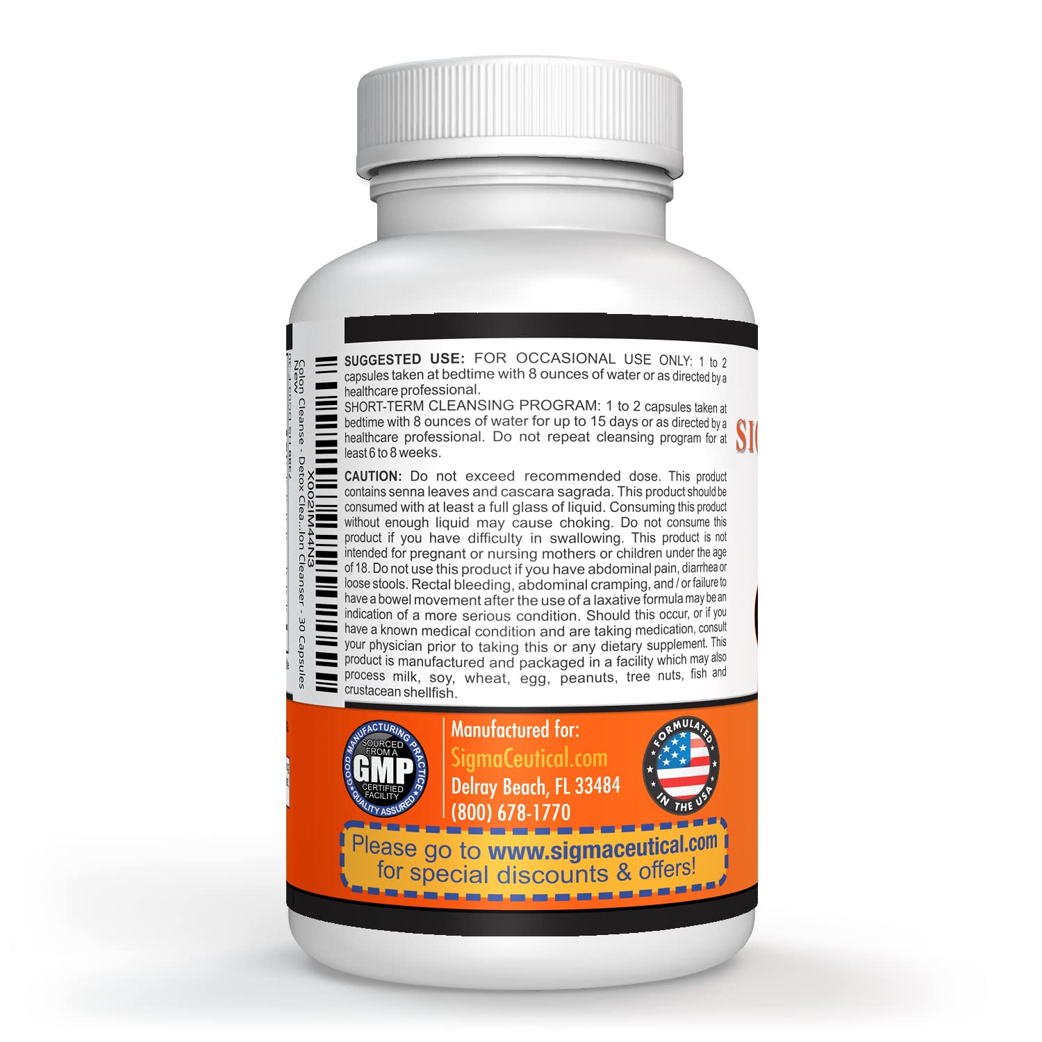 Sigmaceutical 1 Day Colon Cleanse - Detox Cleanse - Bowel Cleanse & Laxative - Bowel Detox SigmaceuticalUS supplements