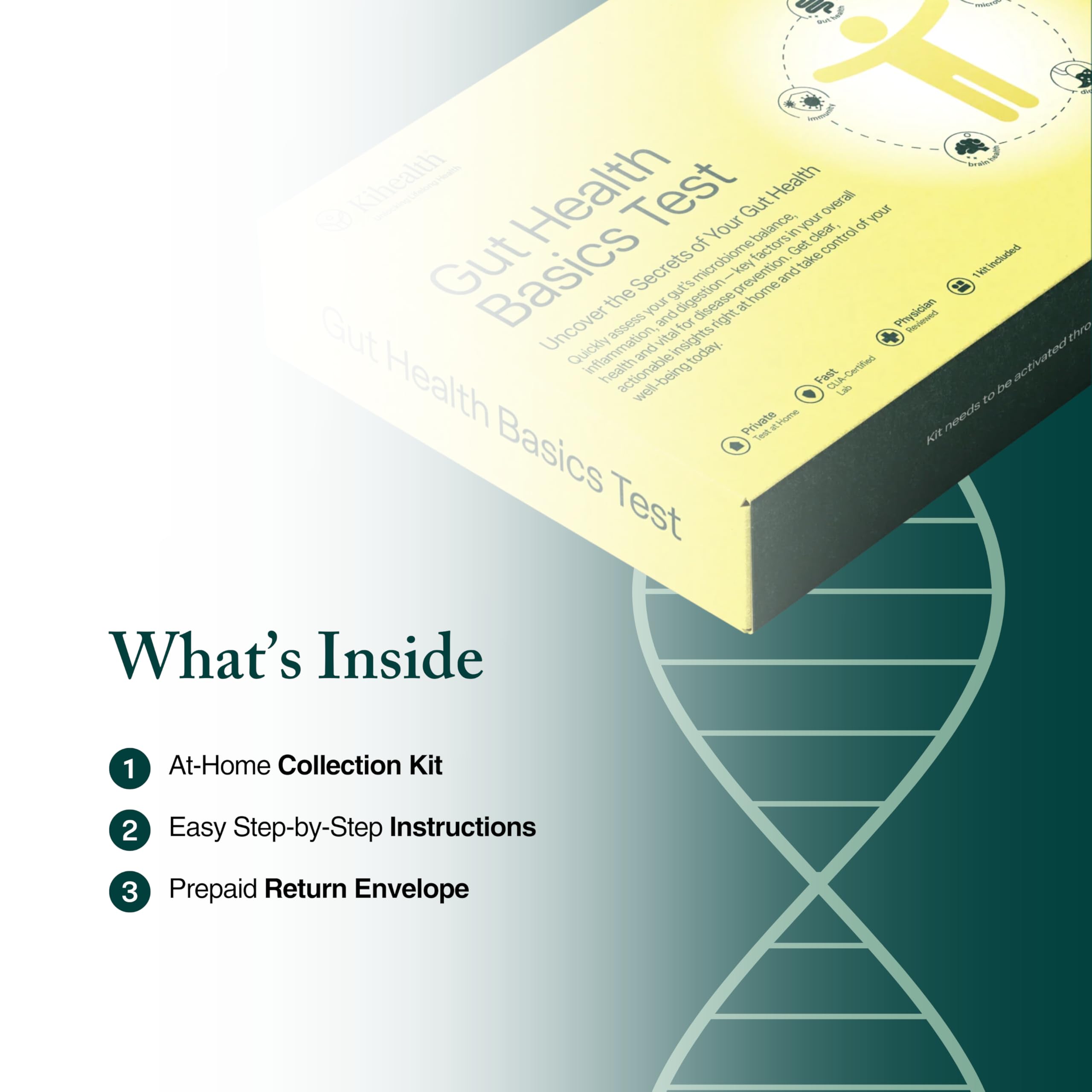 KiHealth – Gut Health Basics Test – at-Home Stool Test for Digestion, Inflammation, and Microbiome Balance – at-Home Kit KihealthAu supplements