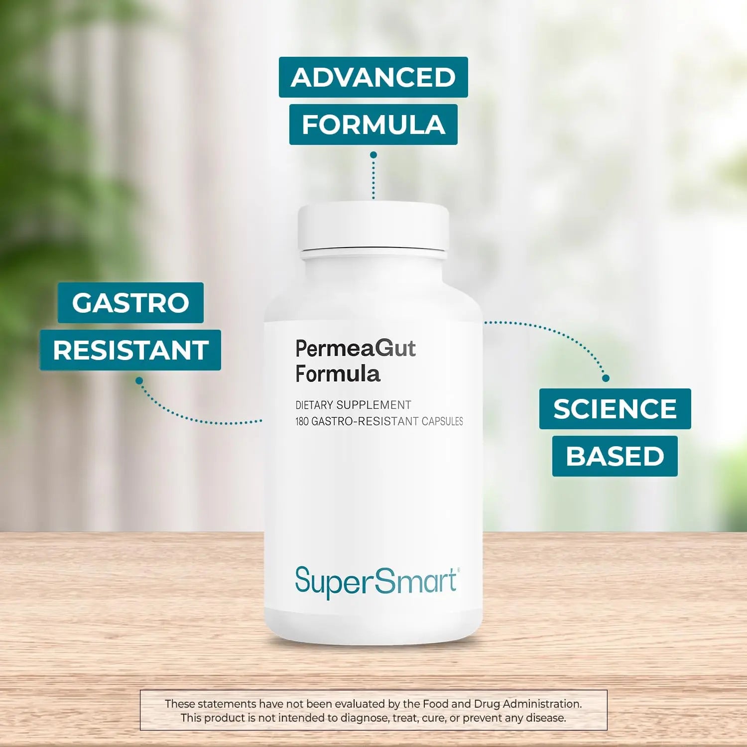 Supersmart PermeaGut Formula (High Potency) - with L-Glutamine, ButiShield Calcium Butyrate, Zinc-L-Carnosine - Gut Barrier Support | Vegan & Gluten Free - 180 Gastro-Resistant Capsules Supersmartnz supplements