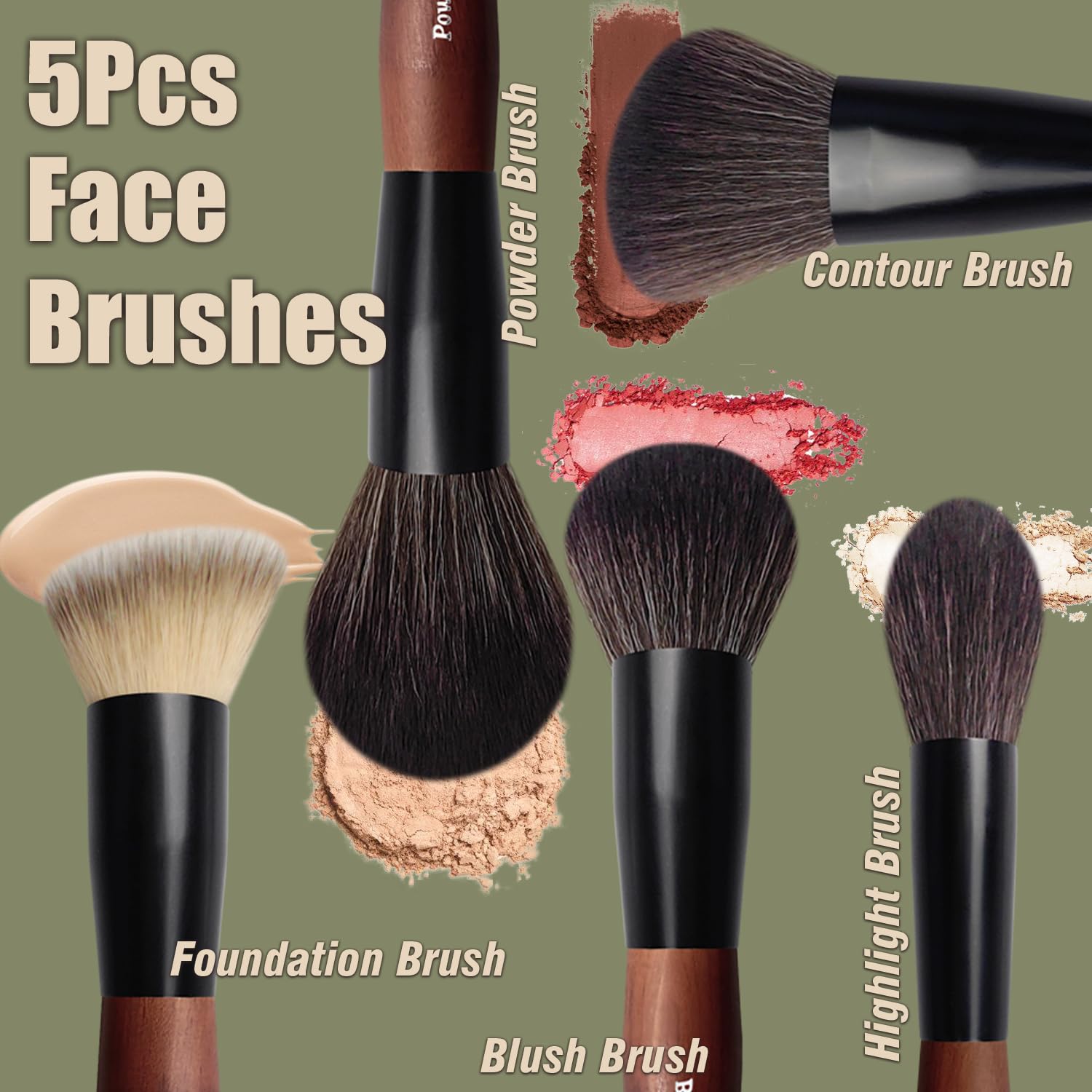 Makeup Brushes 16 Pcs Makeup Brush Set Professional, Wood Handle Travel Make Up Brushes Set with Case, Premium Cruelty-Free Synthetic Fiber Hair Makeup Brush Kit with Holder ZylsniceAu supplements