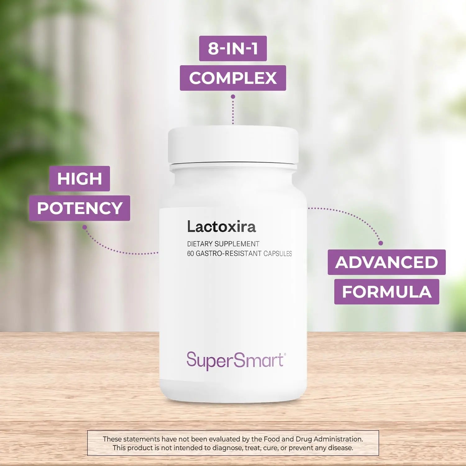 Supersmart - Lactoxira (High Potency) - 8-in-1 Probiotic Complex Supplement - Advanced Formula for Women & Men - with Lactobacillus Casei, Brevis | Non-GMO & Gluten Free - 60 DR Capsules SupersmartAu supplements