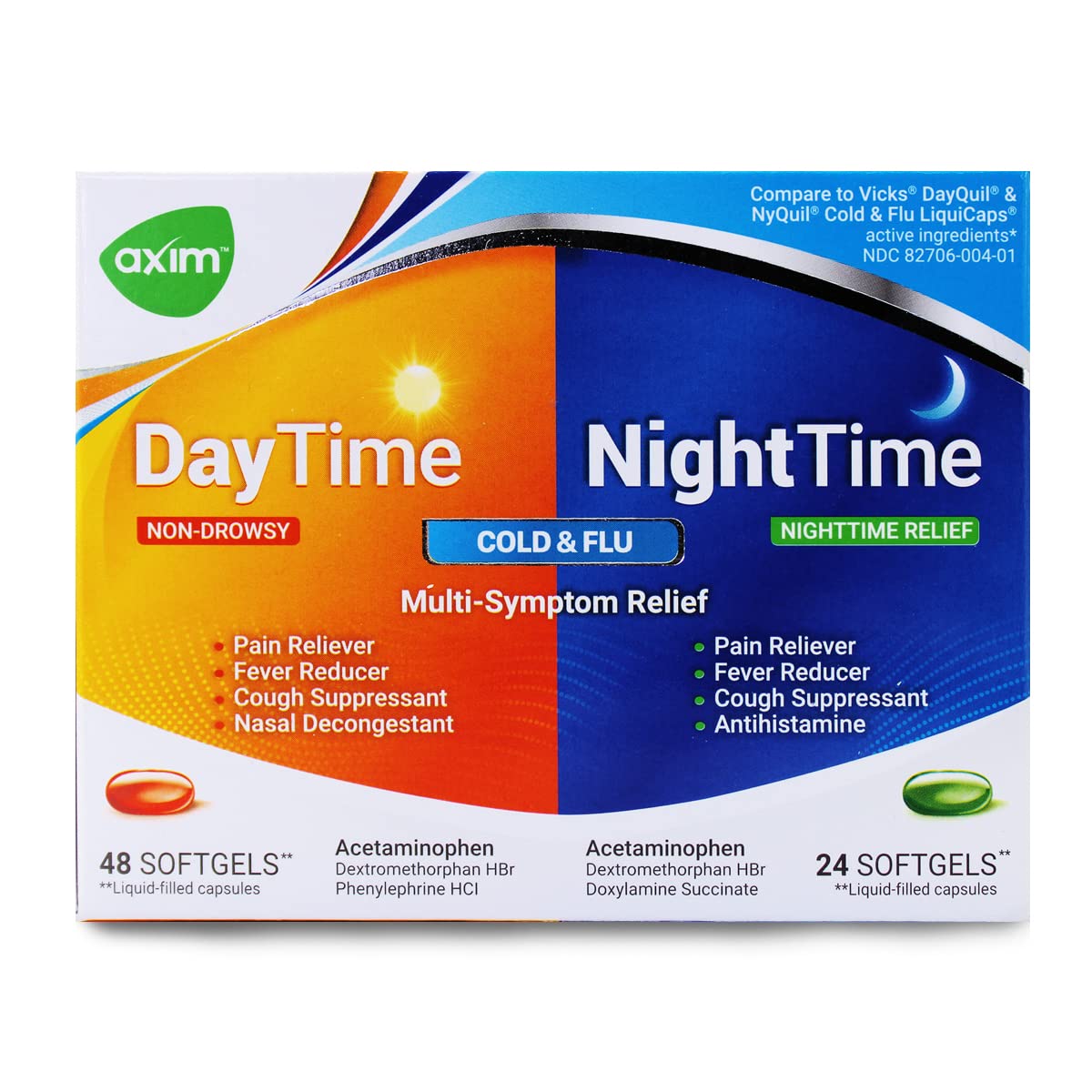 AXIM Day & Night 325-15-5-6.25 mg x 72 softgels AXIMAu supplements
