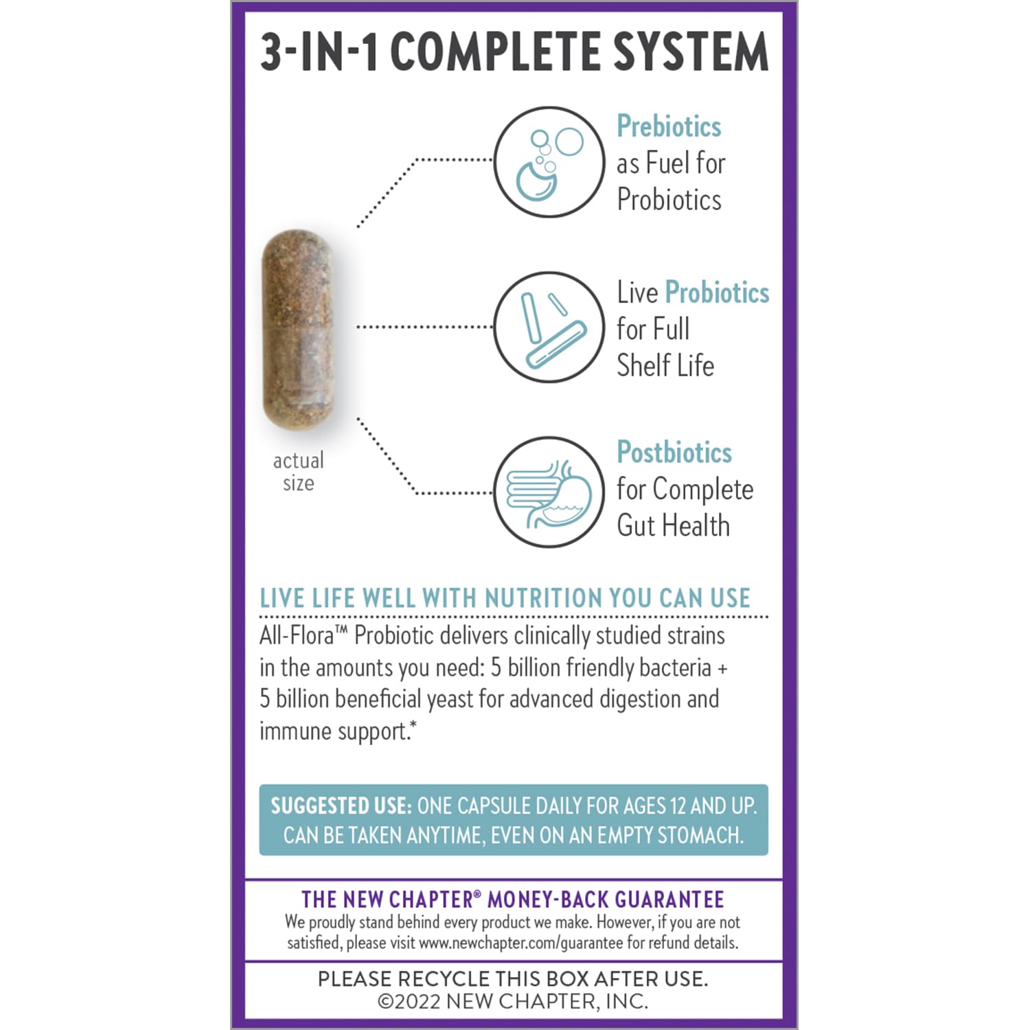New Chapter Probiotic All-Flora - 30 ct (1 Month Supply) for Advanced Digestion New ChapterAu supplements
