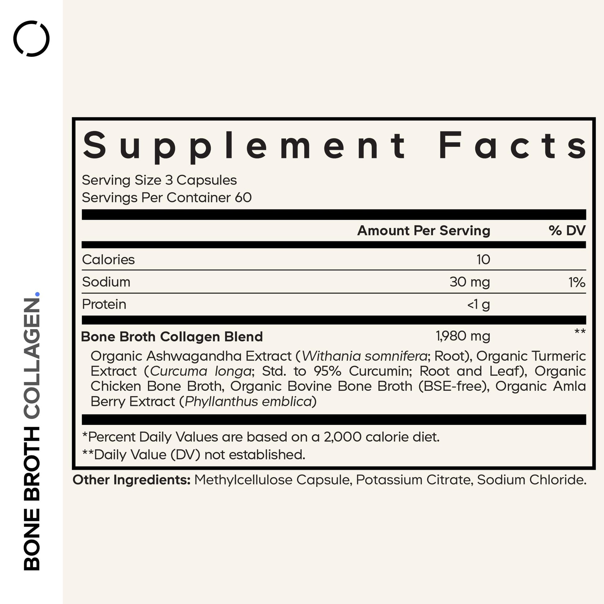 Codeage Organic Bone Broth Collagen Peptides Capsules Supplement, Bone Broth Grass Fed Beef, Free-Range Chicken, Turmeric & Ashwagandha - Collagen Types I, II, III - Non-GMO - 180 Capsules CodeageAu supplements