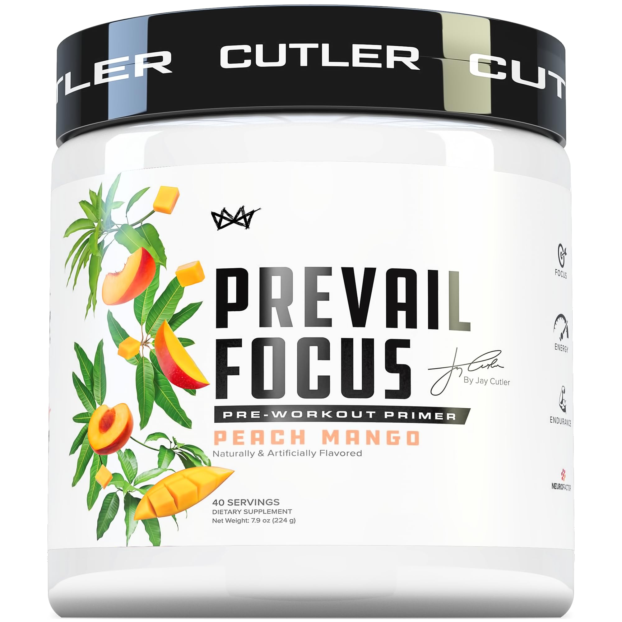 Prevail Pre Workout Powder with Nootropics: Pre Workout for Men and Women, Cutting Edge Energy and Focus Supplement with L Citrulline, Alpha GPC, L Tyrosine, Neurofactor | Peach Mango, 40 Servings Cutler NutritionAu supplements