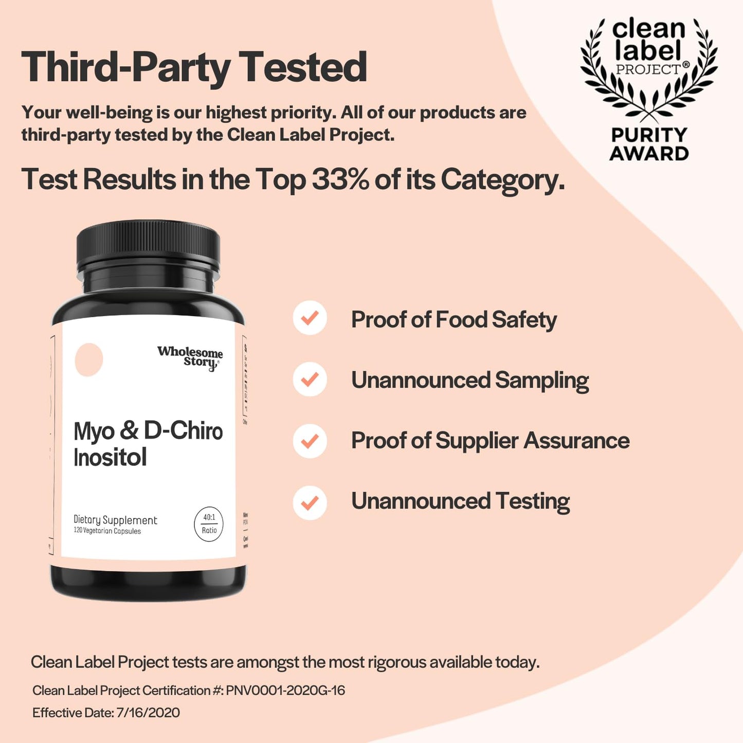 Myo-Inositol & D-Chiro Inositol Blend Capsule | 30-Day Supply | Most Beneficial 40:1 Ratio Wholesome StoryUS supplements